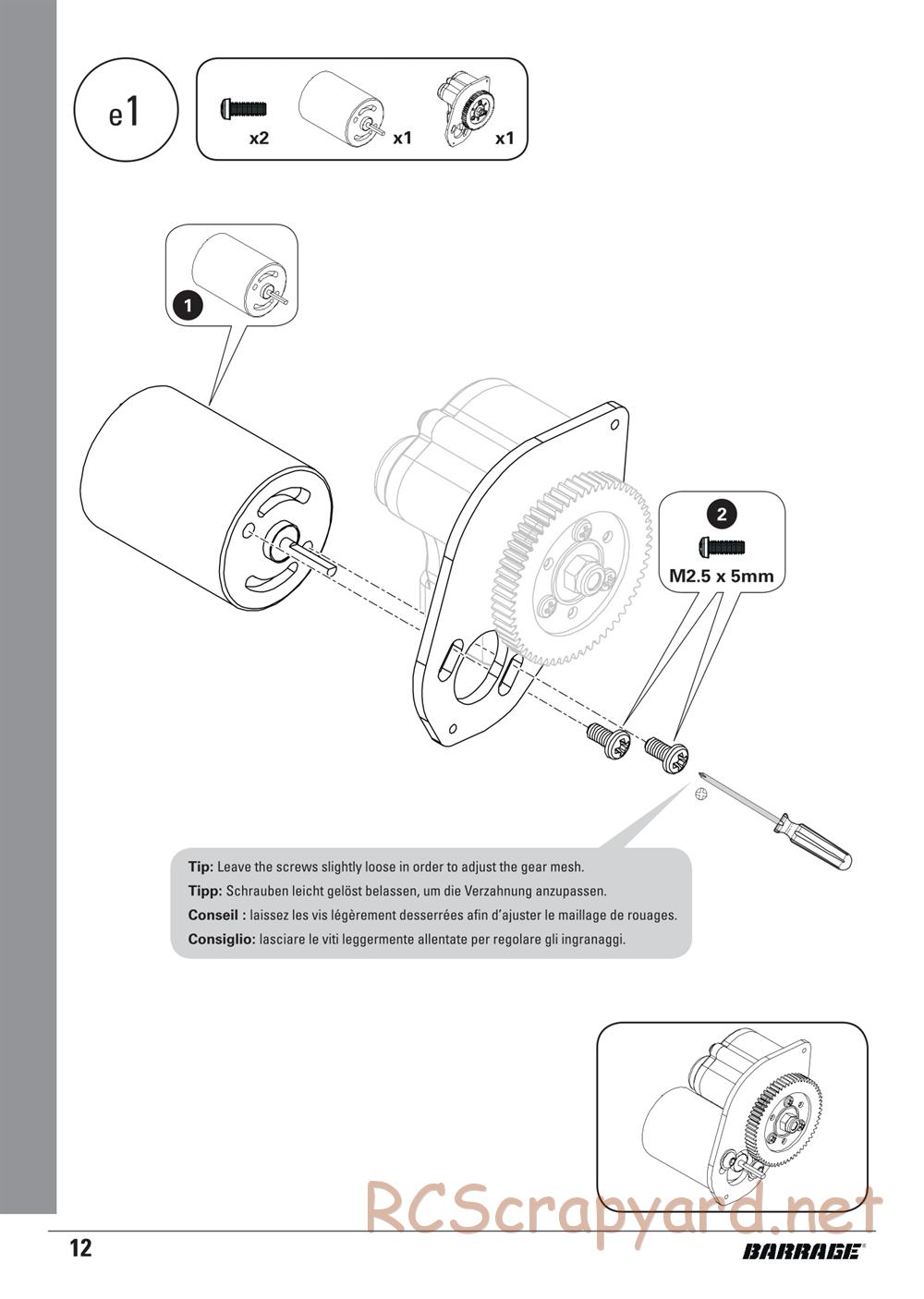 ECX - Barrage 1.9 Class 4WD Kit - Manual - Page 12