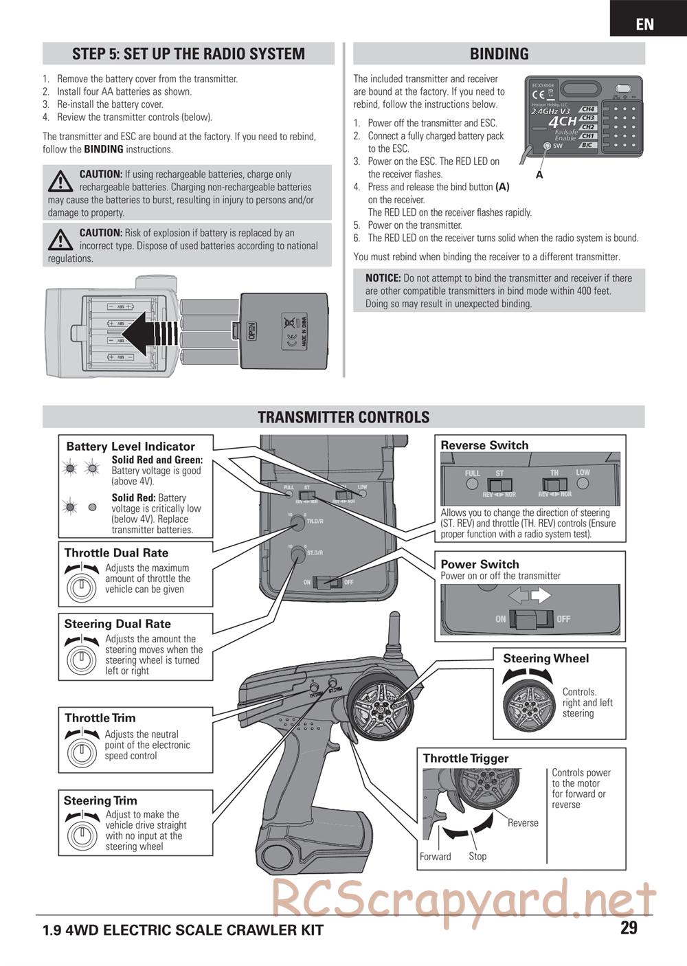ECX - Barrage 1.9 Class 4WD Kit - Manual - Page 29