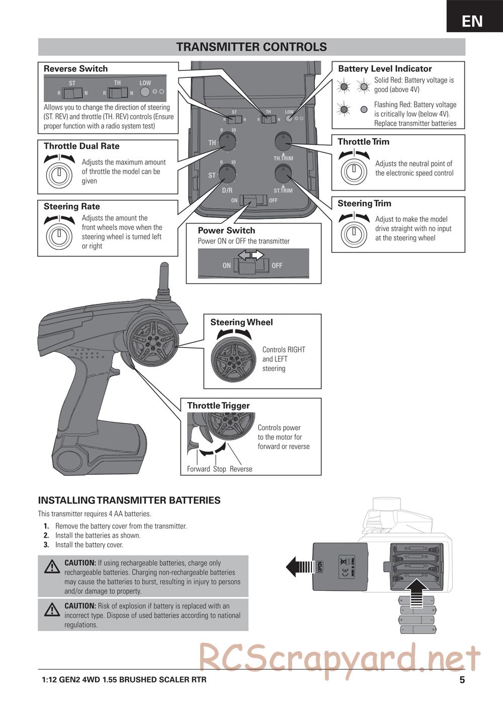 ECX - Barrage Gen2 1.55 Class 4WD - Manual - Page 5