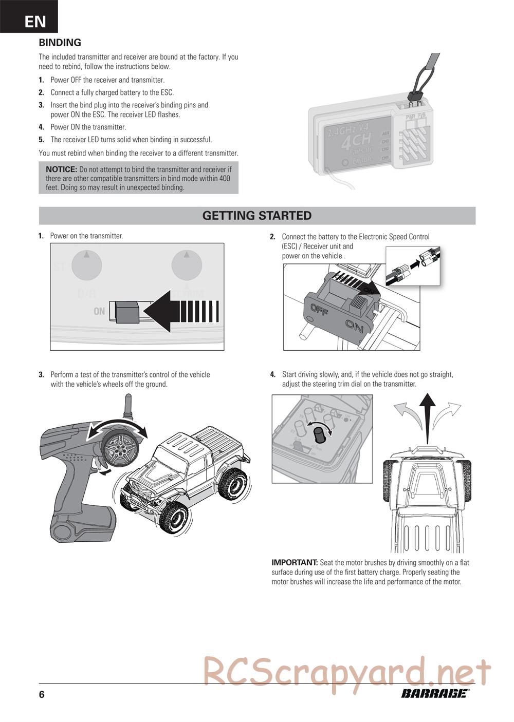 ECX - Barrage Gen2 1.55 Class 4WD - Manual - Page 6