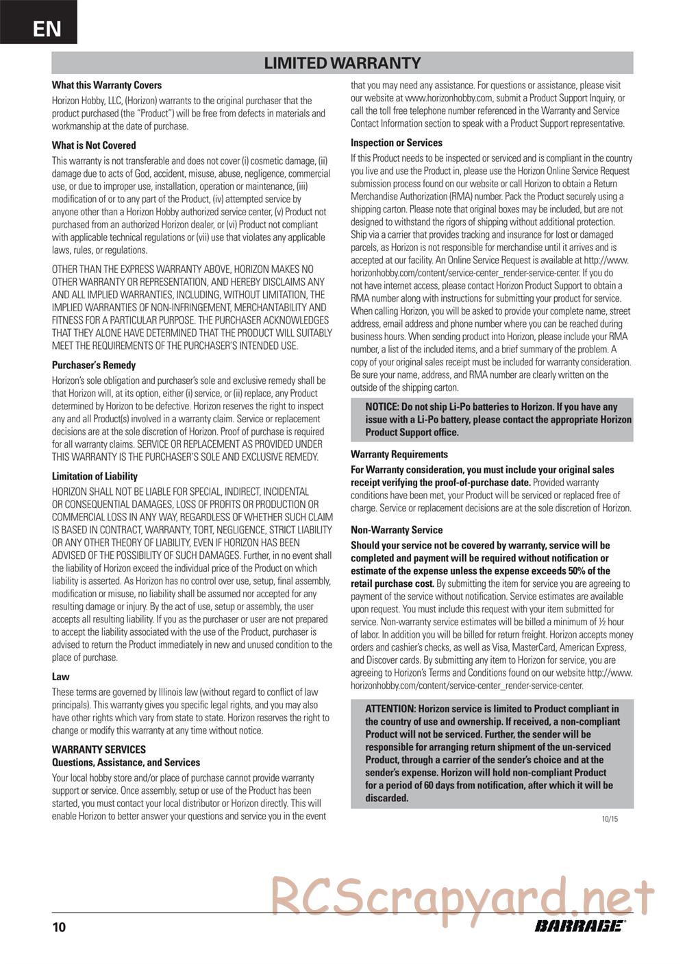 ECX - Barrage Gen2 1.55 Class 4WD - Manual - Page 10