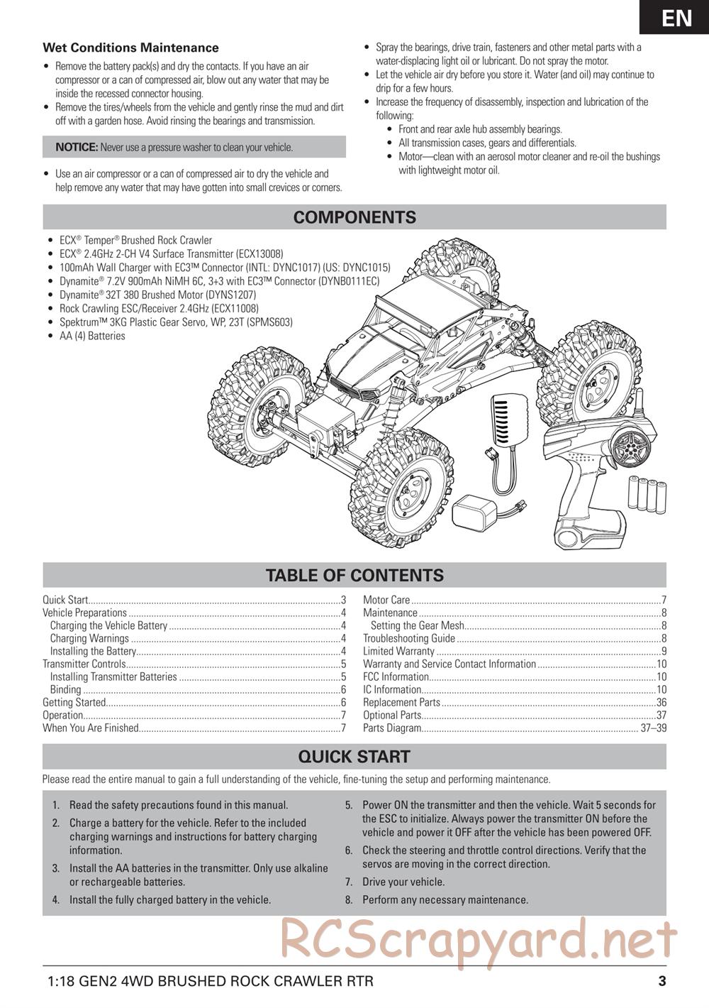 ECX - Temper Gen-2 4WD - Manual - Page 3