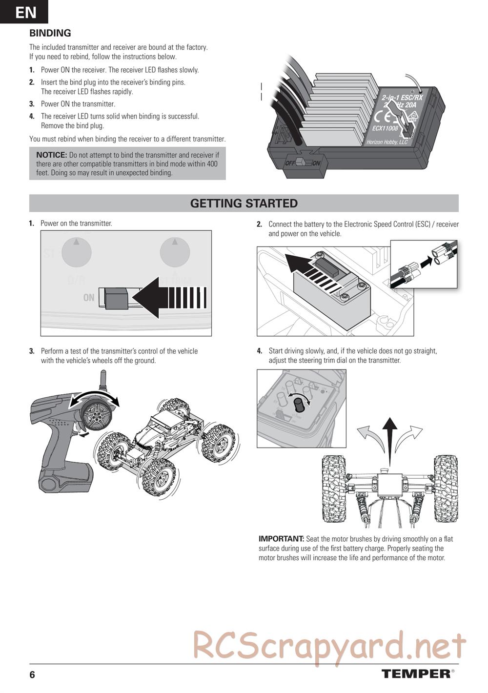 ECX - Temper Gen-2 4WD - Manual - Page 6