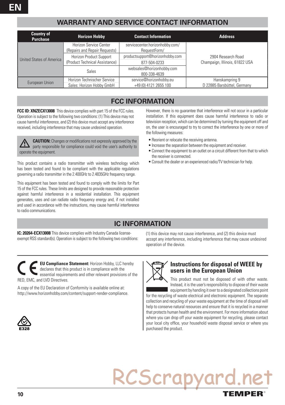 ECX - Temper Gen-2 4WD - Manual - Page 10