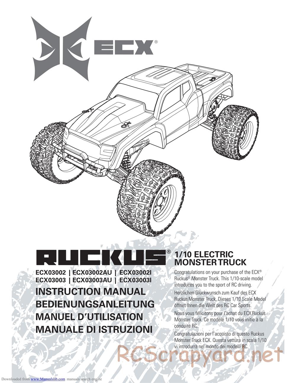 ECX - Ruckus 2WD - Manual - Page 1
