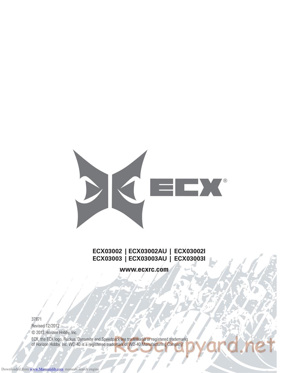 ECX - Ruckus 2WD - Manual - Page 19