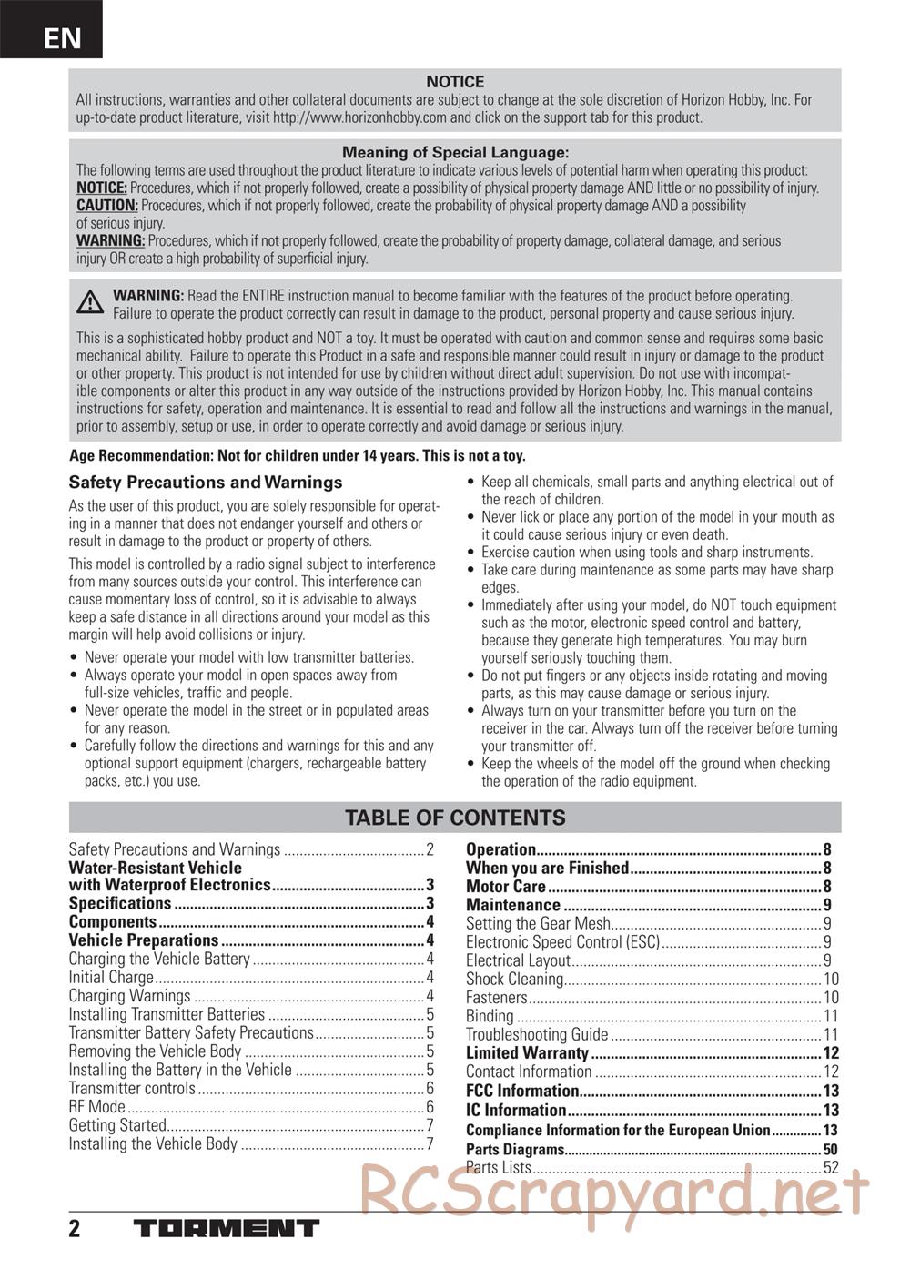 ECX - Torment 2WD - Manual - Page 2