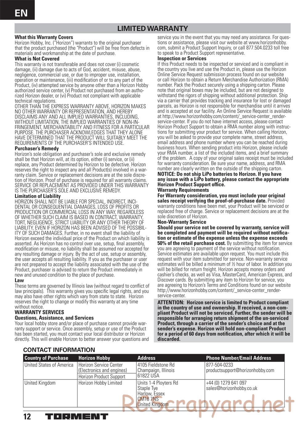 ECX - Torment 2WD - Manual - Page 12