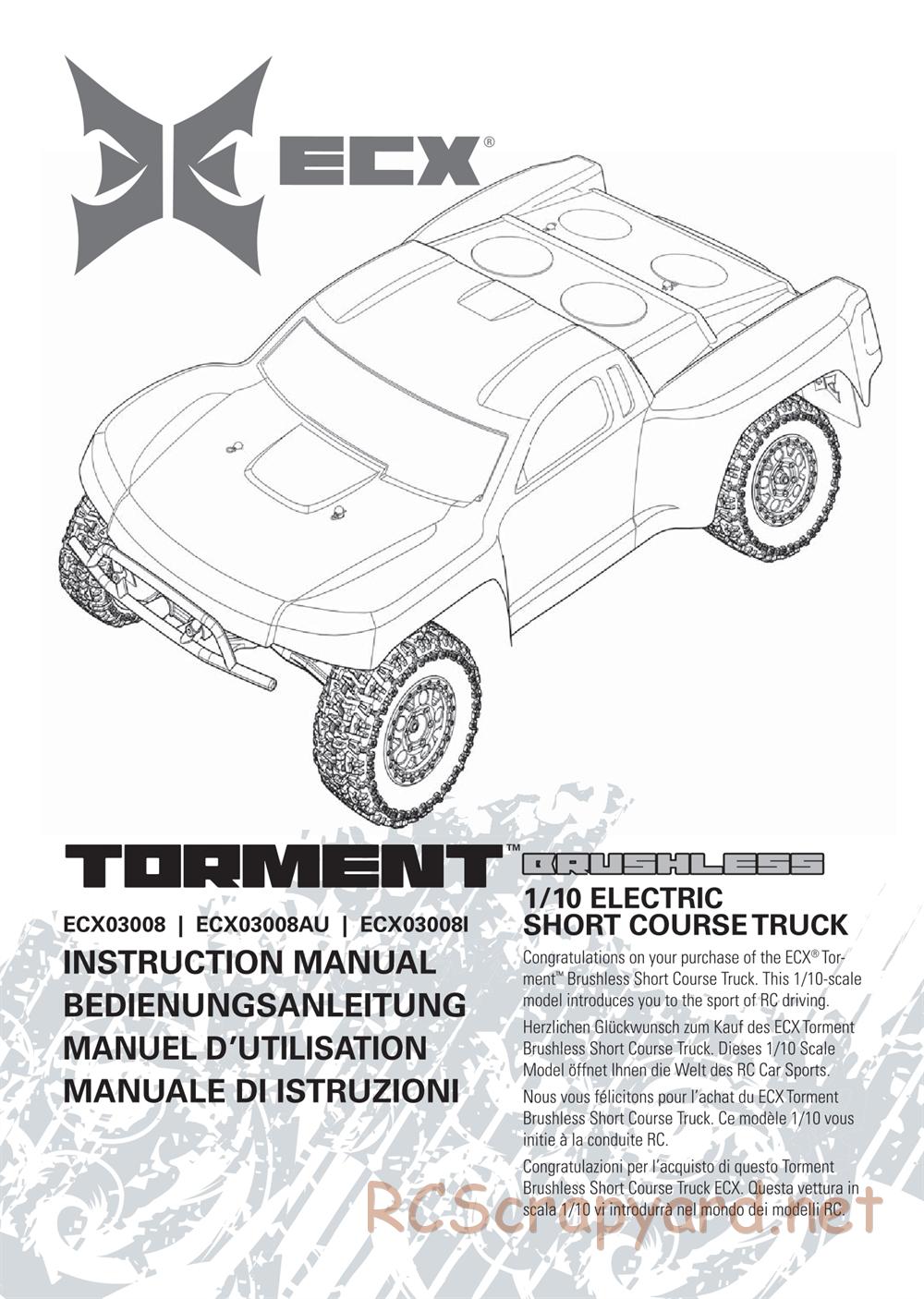ECX - Torment Brushless 2WD - Manual - Page 1
