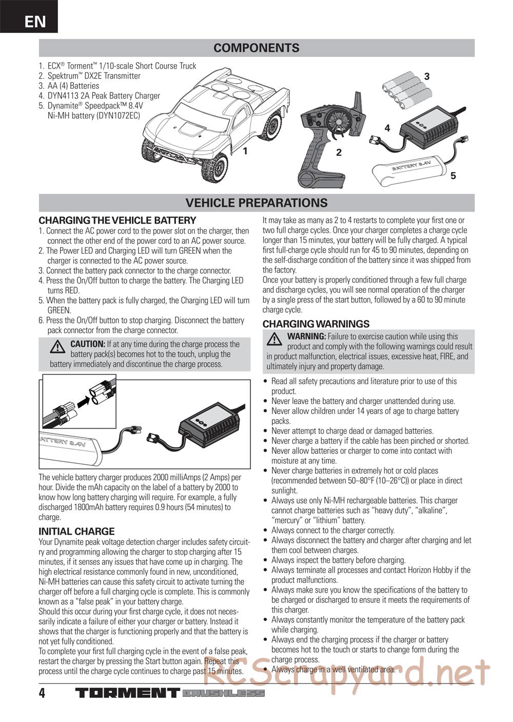 ECX - Torment Brushless 2WD - Manual - Page 4