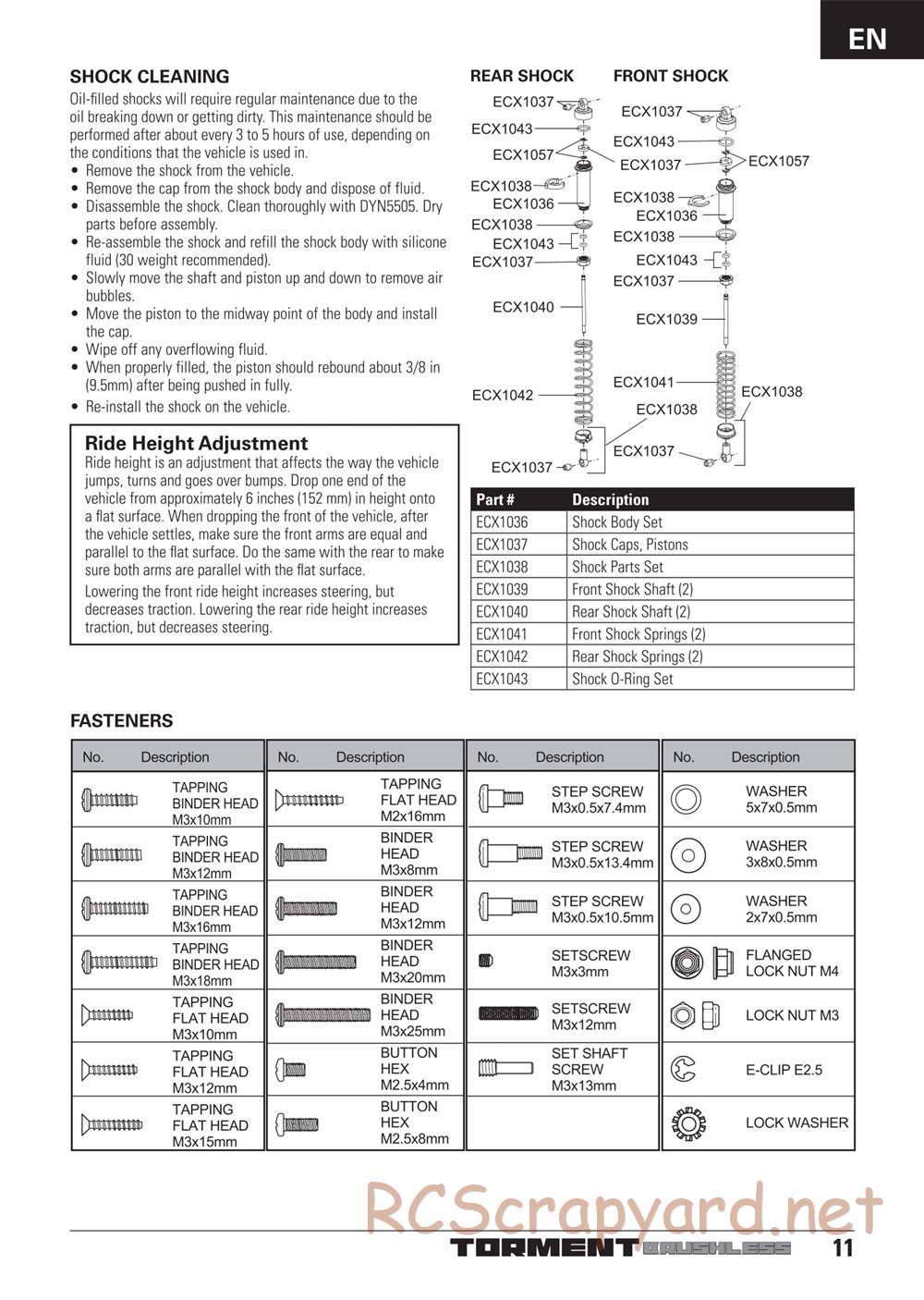 ECX - Torment Brushless 2WD - Manual - Page 11
