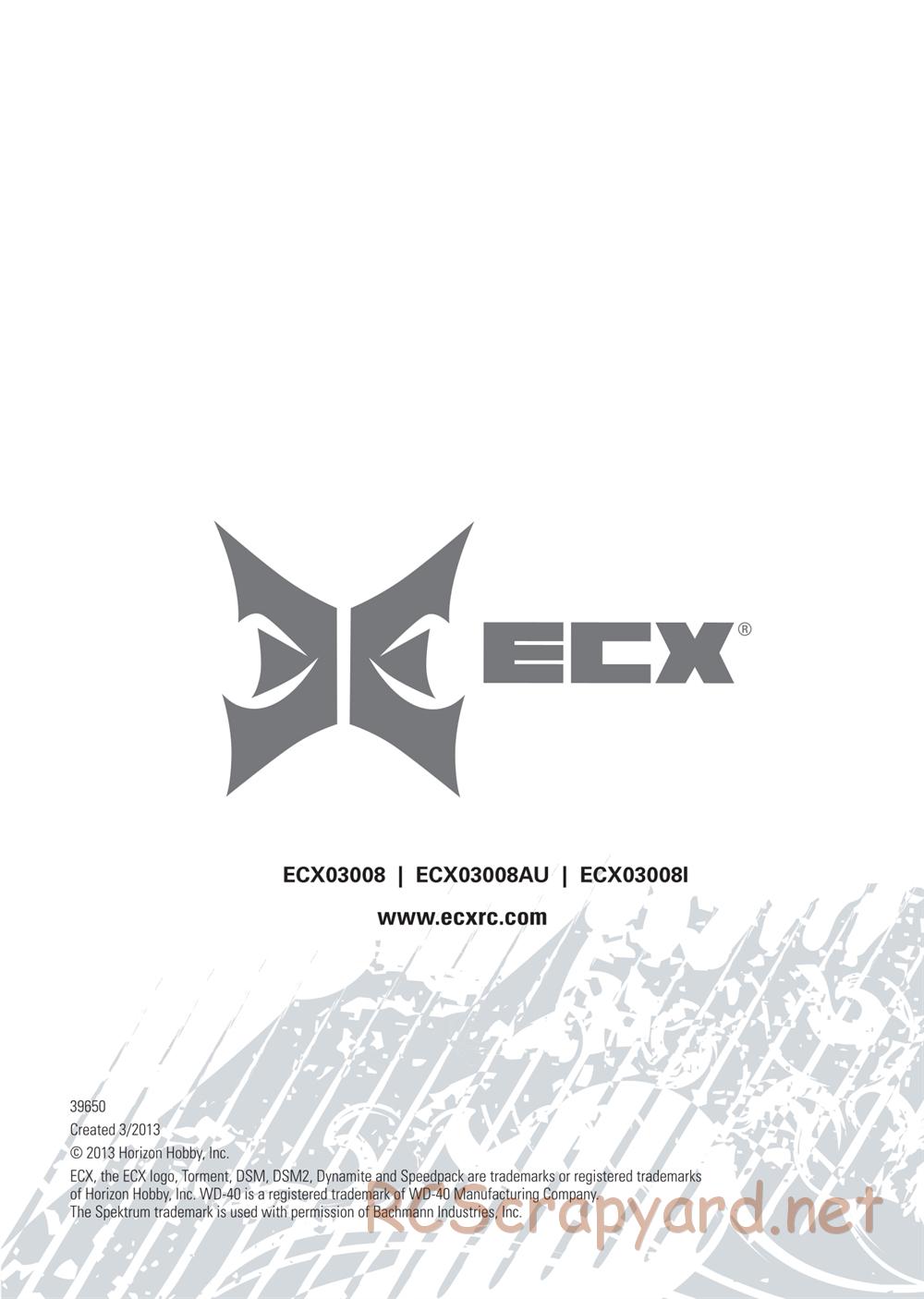 ECX - Torment Brushless 2WD - Manual - Page 19