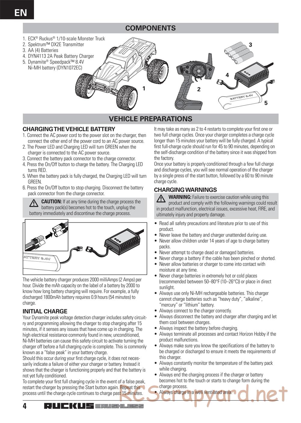 ECX - Ruckus 2WD Bl - Manual - Page 4