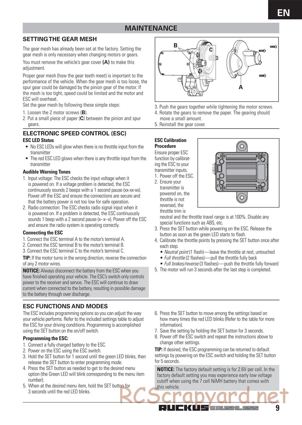 ECX - Ruckus 2WD Bl - Manual - Page 9