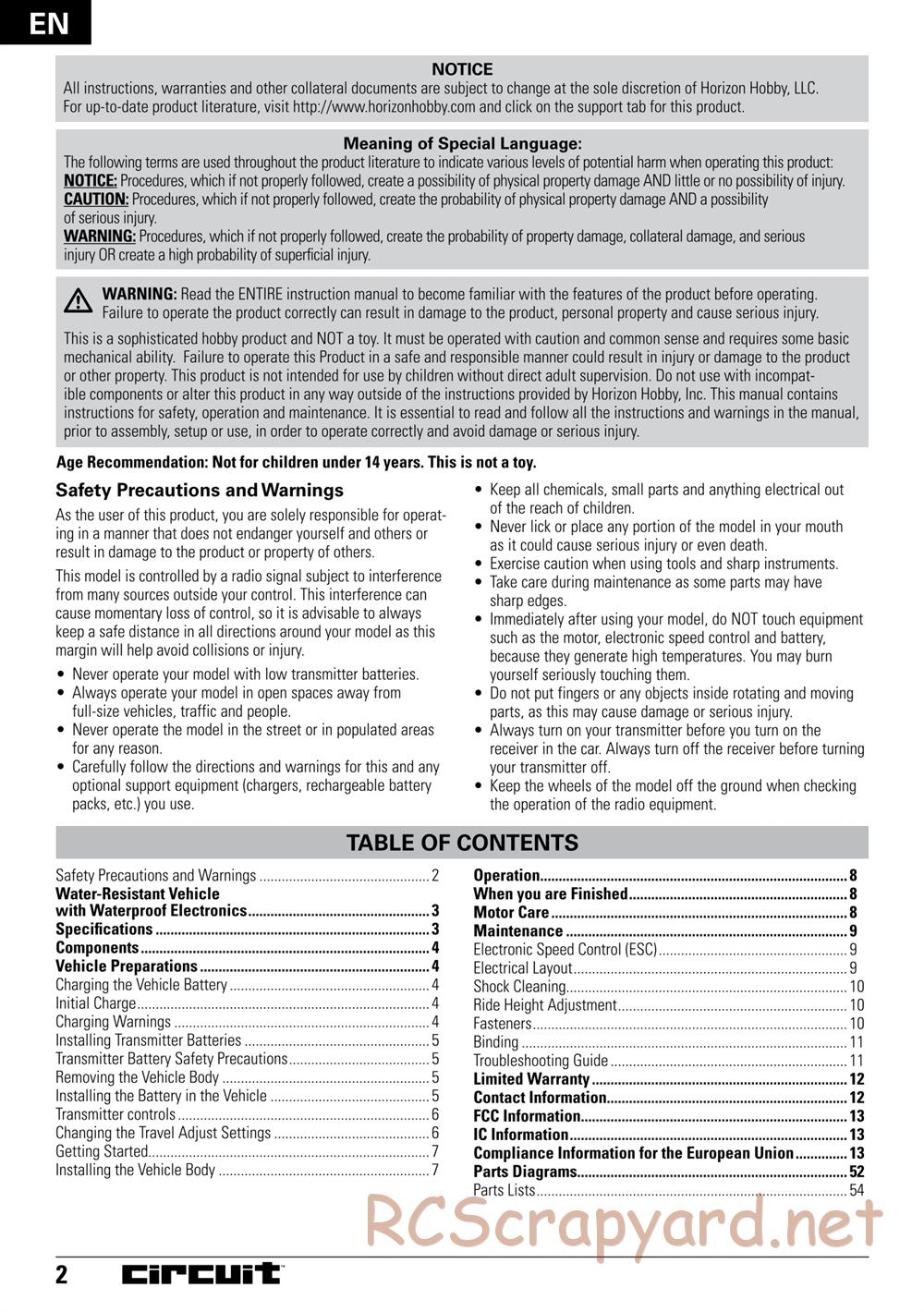 ECX - Circuit 4WD - Manual - Page 2