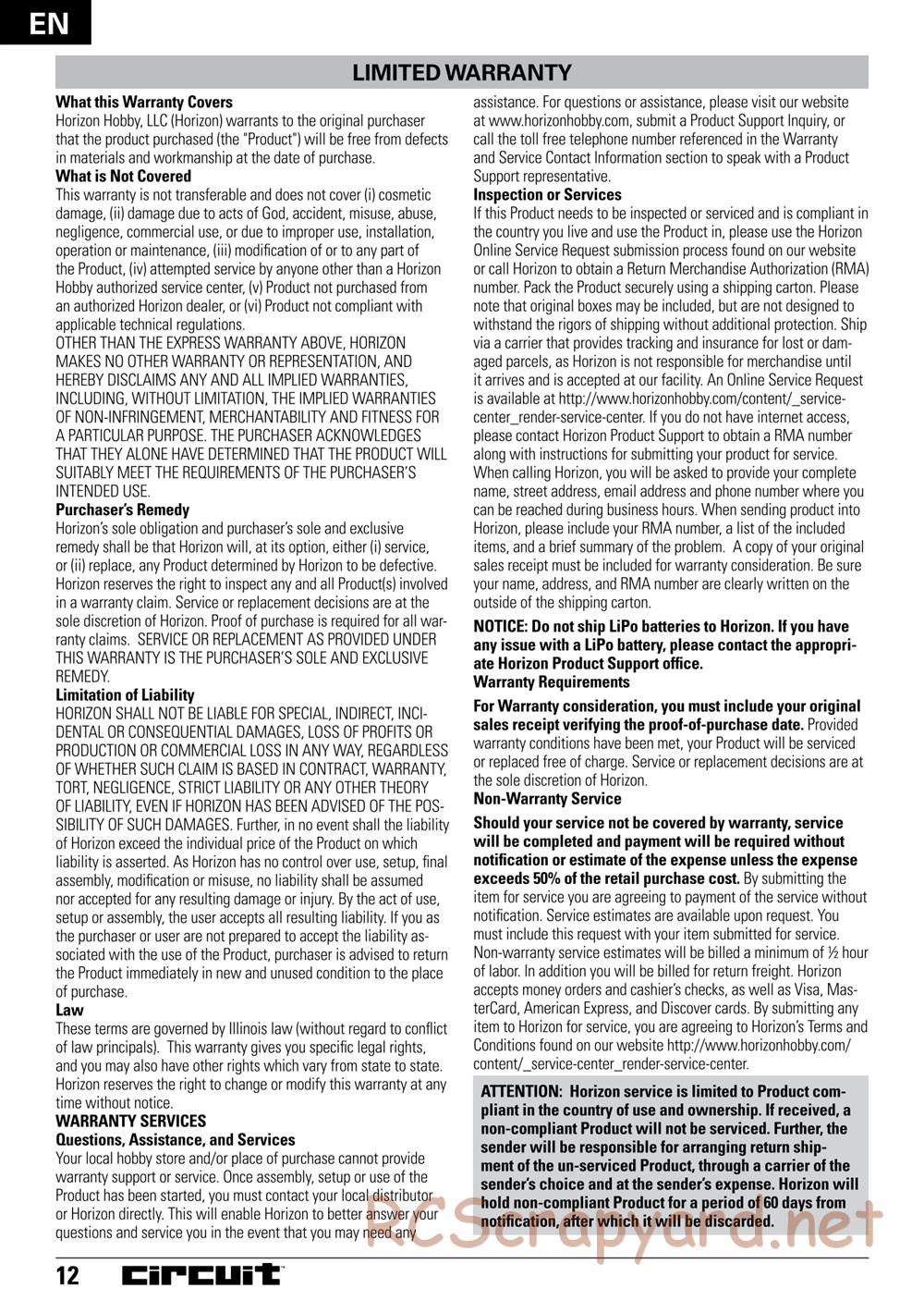 ECX - Circuit 4WD - Manual - Page 12