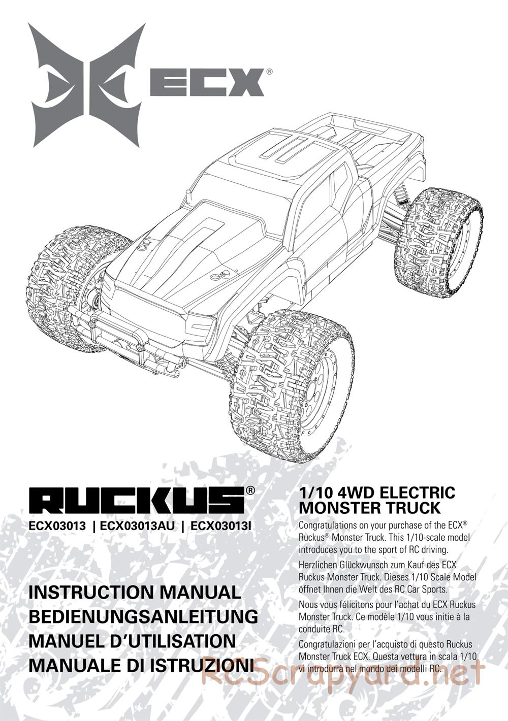 ECX - Ruckus 4WD - Manual - Page 1