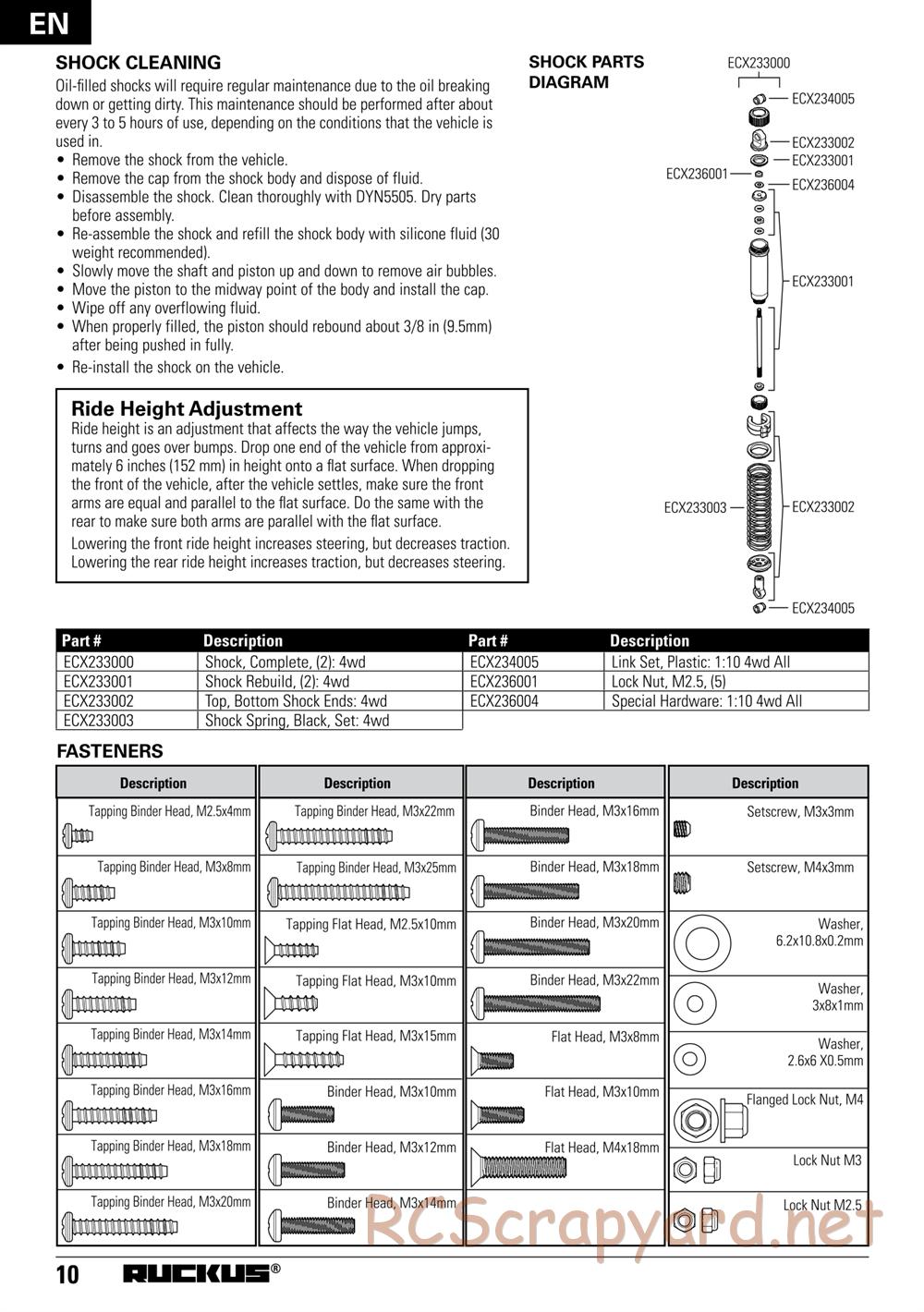 ECX - Ruckus 4WD - Manual - Page 10