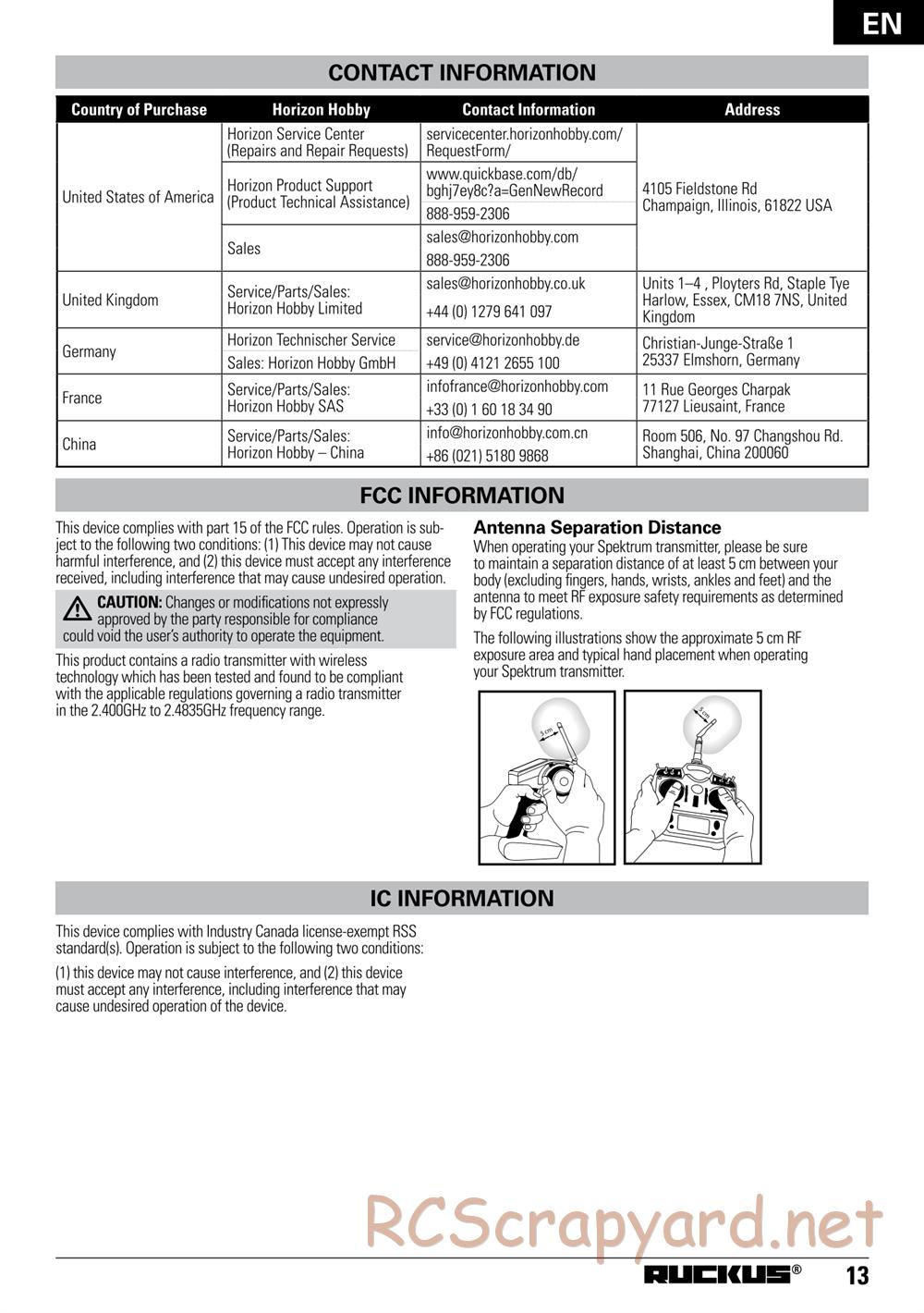 ECX - Ruckus 4WD - Manual - Page 13