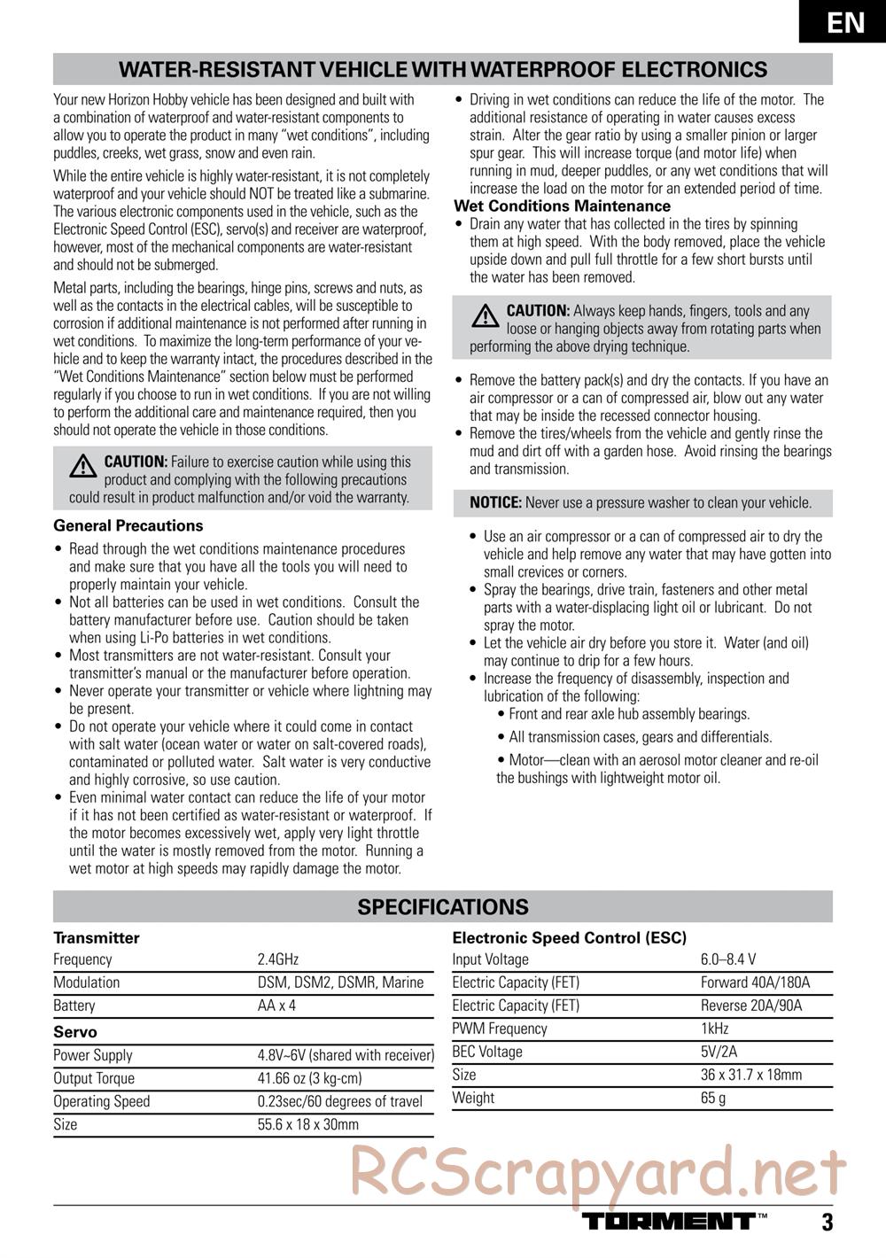 ECX - Torment 4WD 1:10 - Manual - Page 3