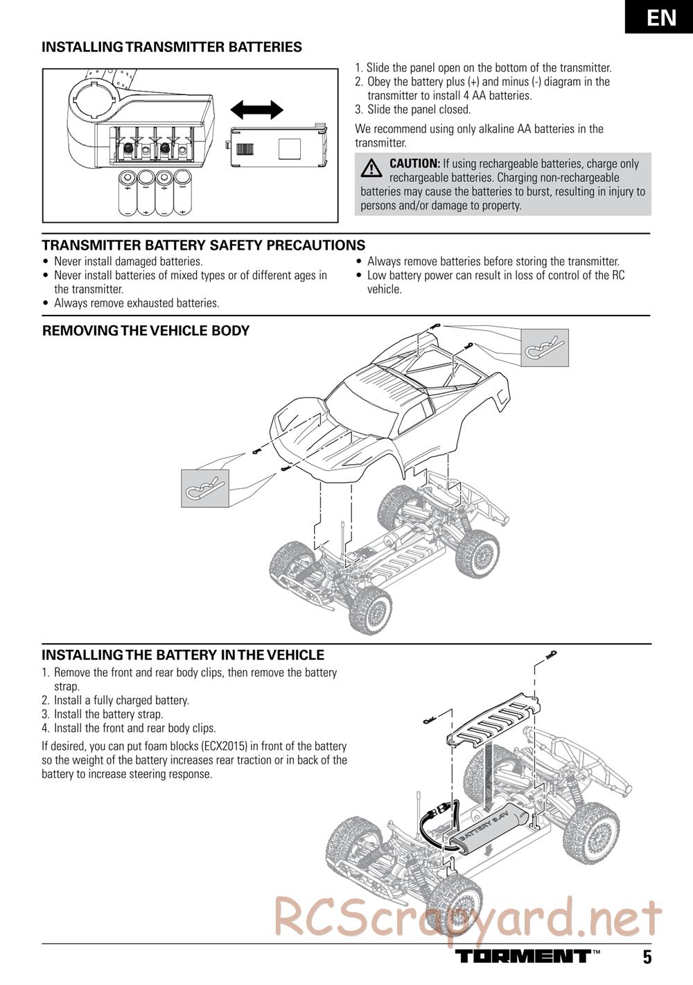 ECX - Torment 4WD 1:10 - Manual - Page 5