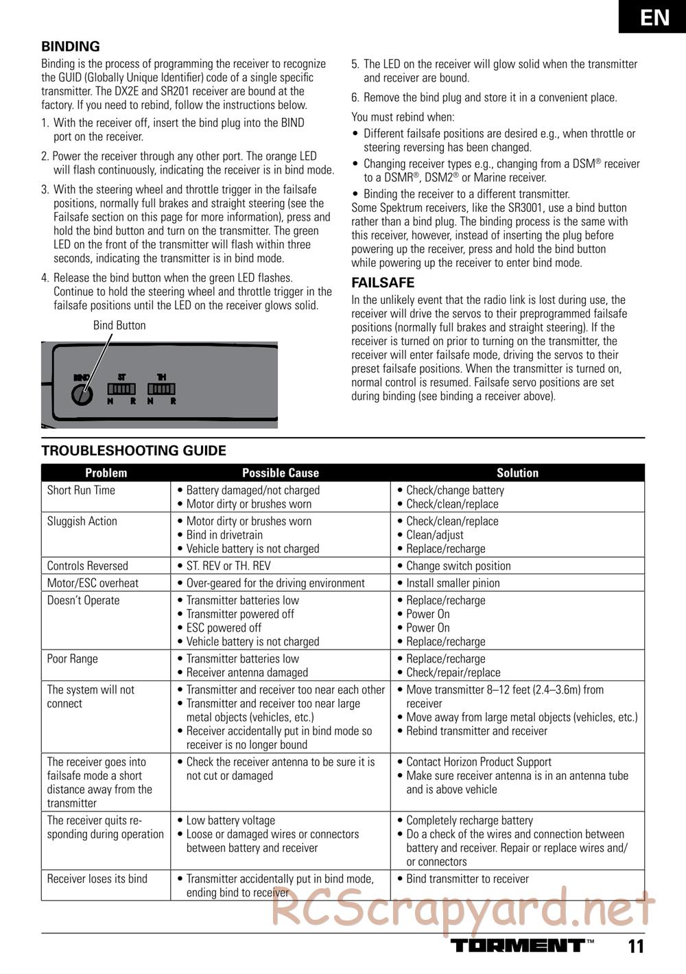 ECX - Torment 4WD 1:10 - Manual - Page 11