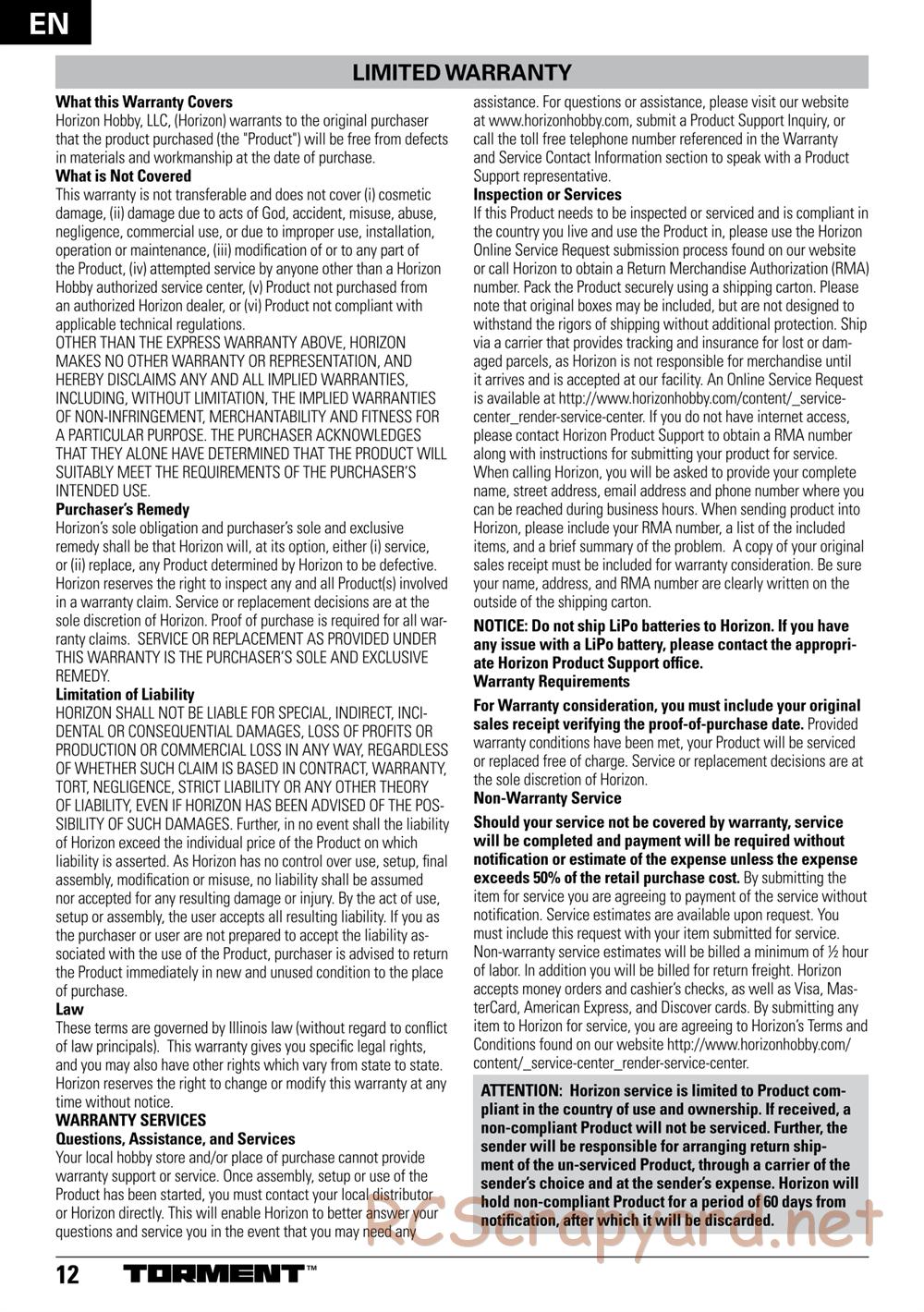 ECX - Torment 4WD 1:10 - Manual - Page 12