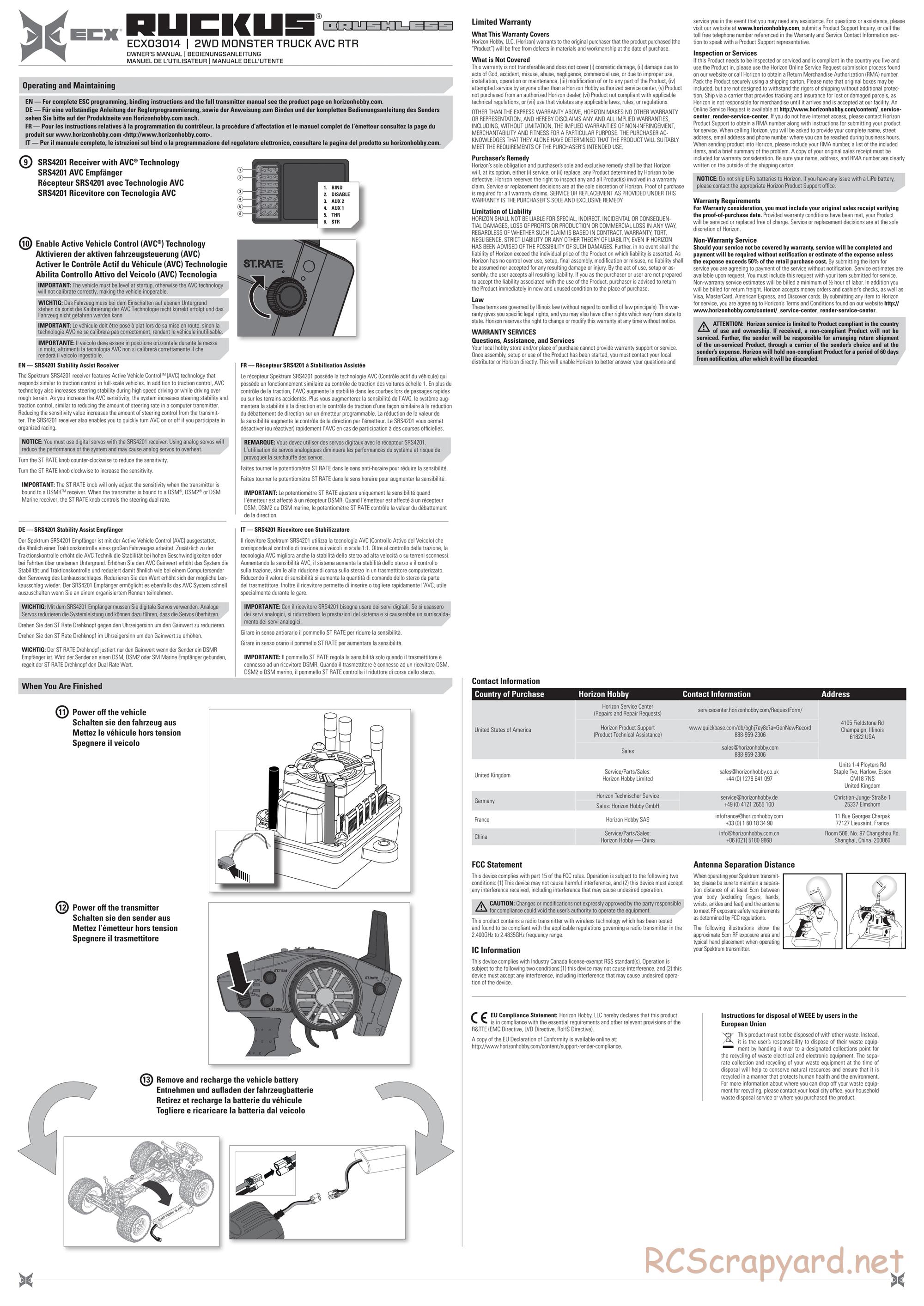 ECX - Ruckus 2WD Brushless - Manual - Page 3