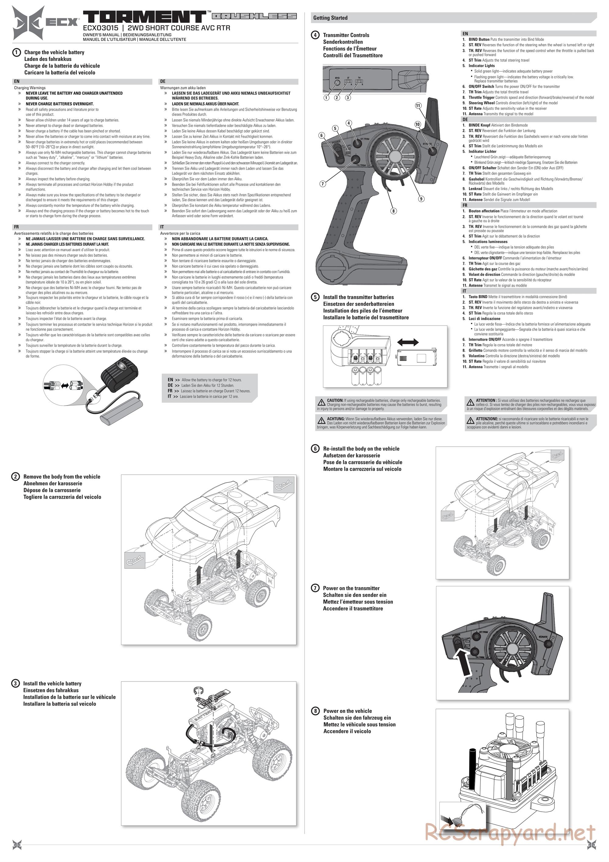 ECX - Torment Brushless 2WD - Manual - Page 2