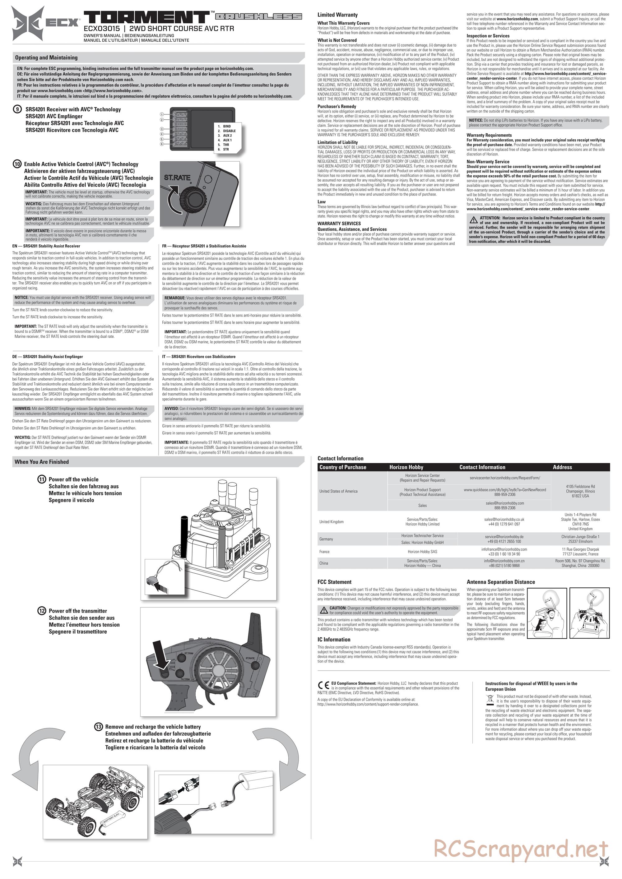 ECX - Torment Brushless 2WD - Manual - Page 3