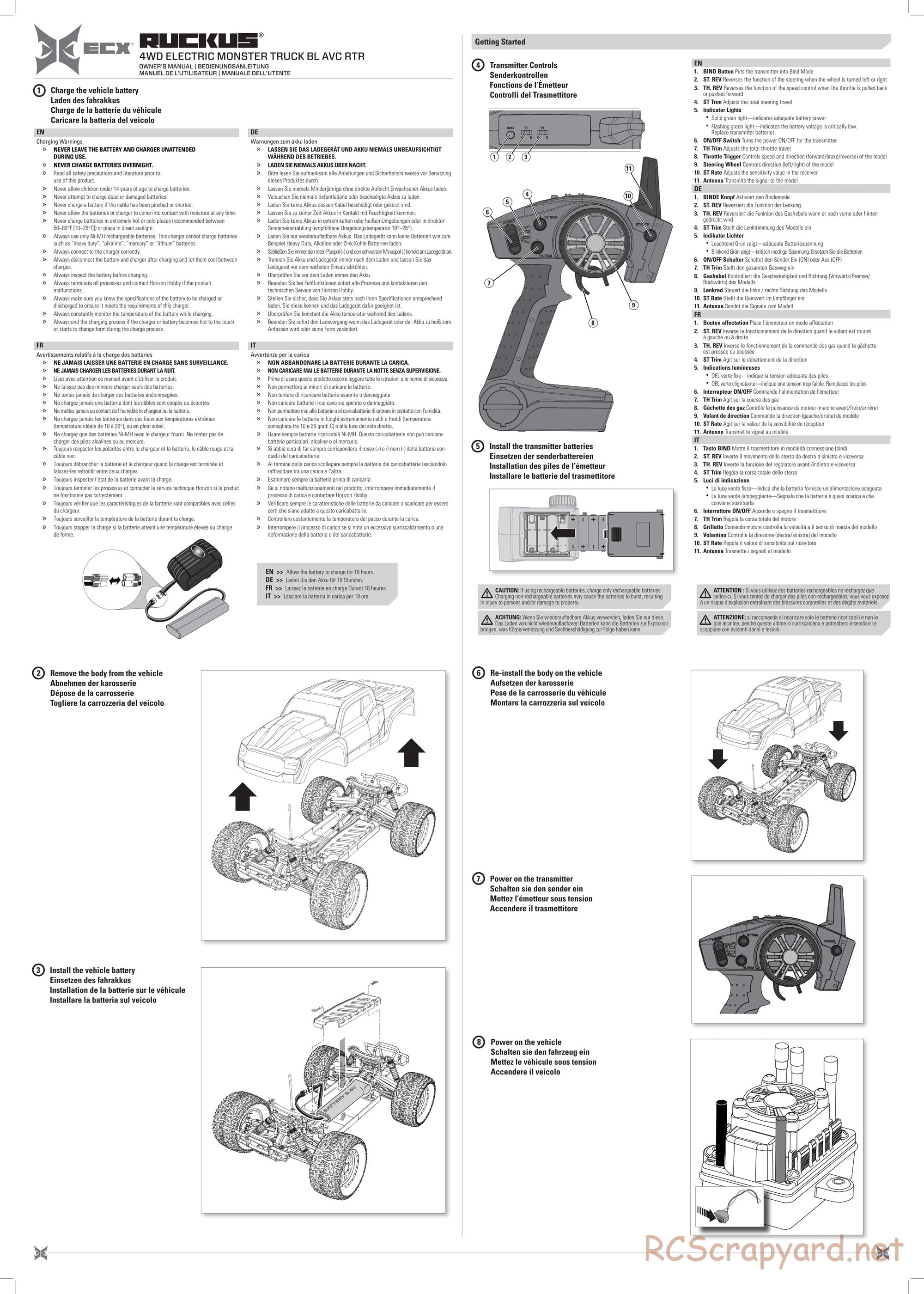 ECX - Ruckus 4WD Brushless - Manual - Page 2