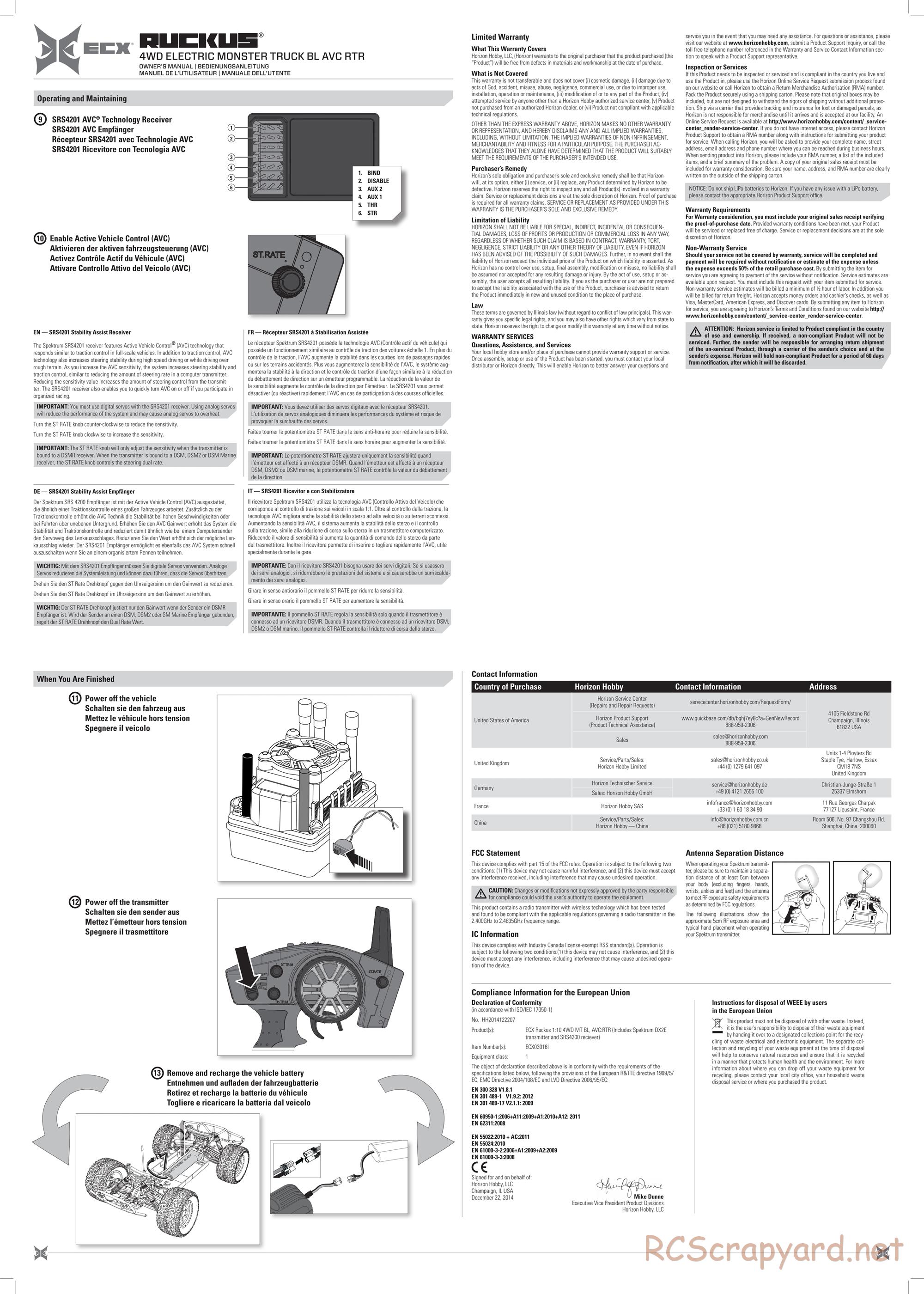 ECX - Ruckus 4WD Brushless - Manual - Page 3