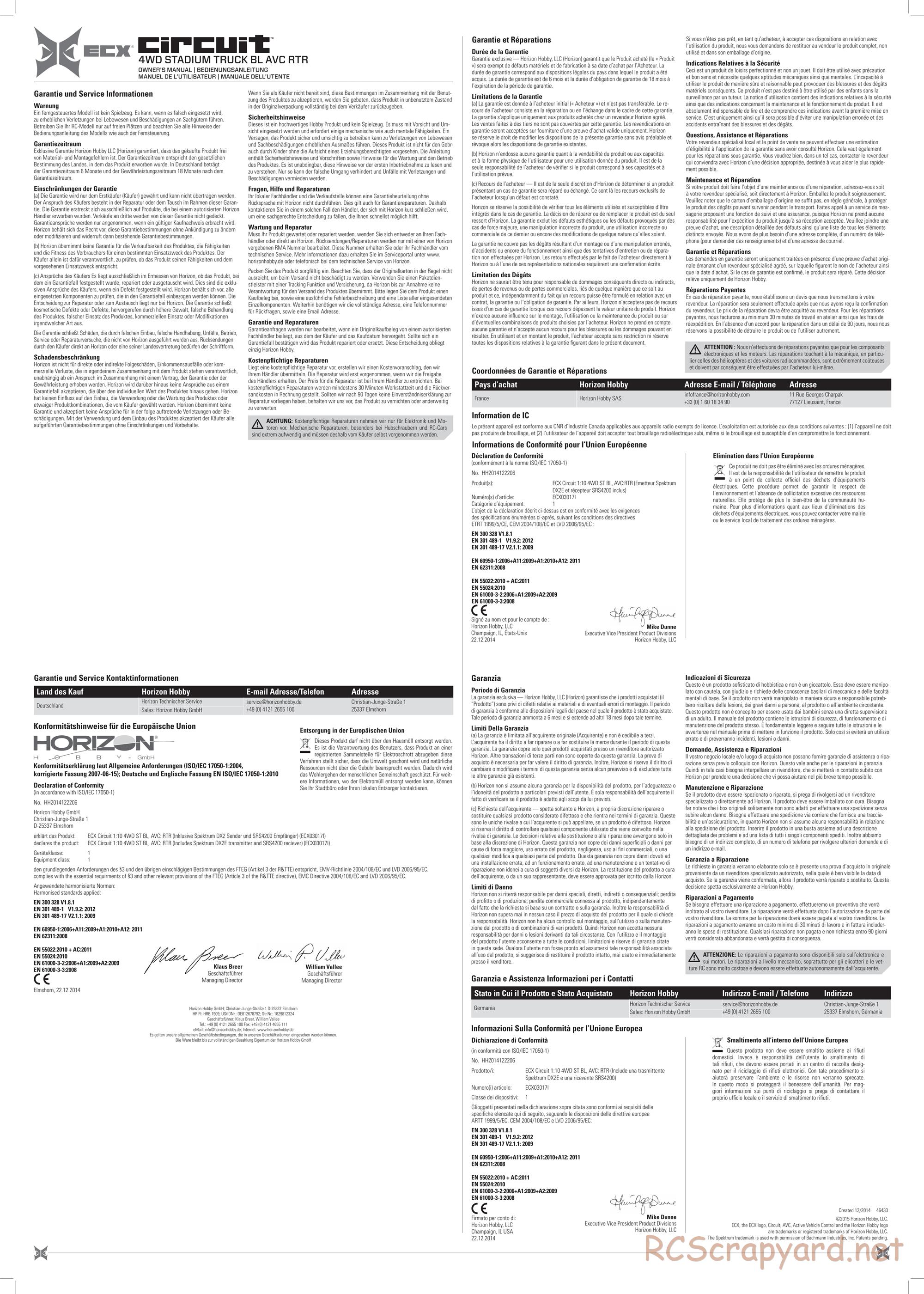 ECX - Circuit Brushless 4WD - Manual - Page 4