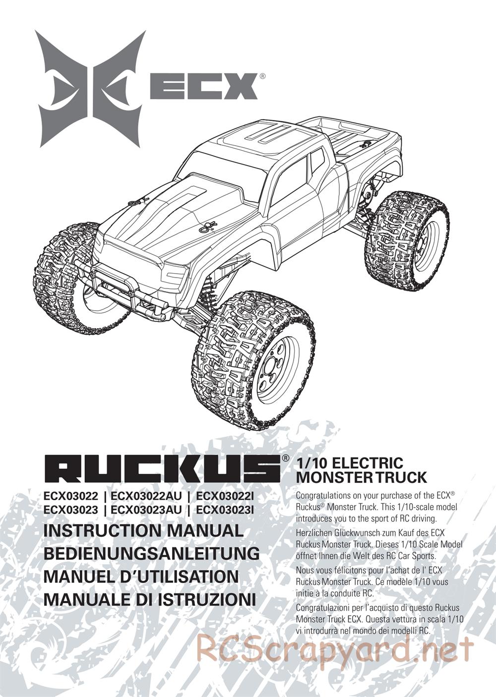 ECX - Ruckus 2WD - Manual - Page 1