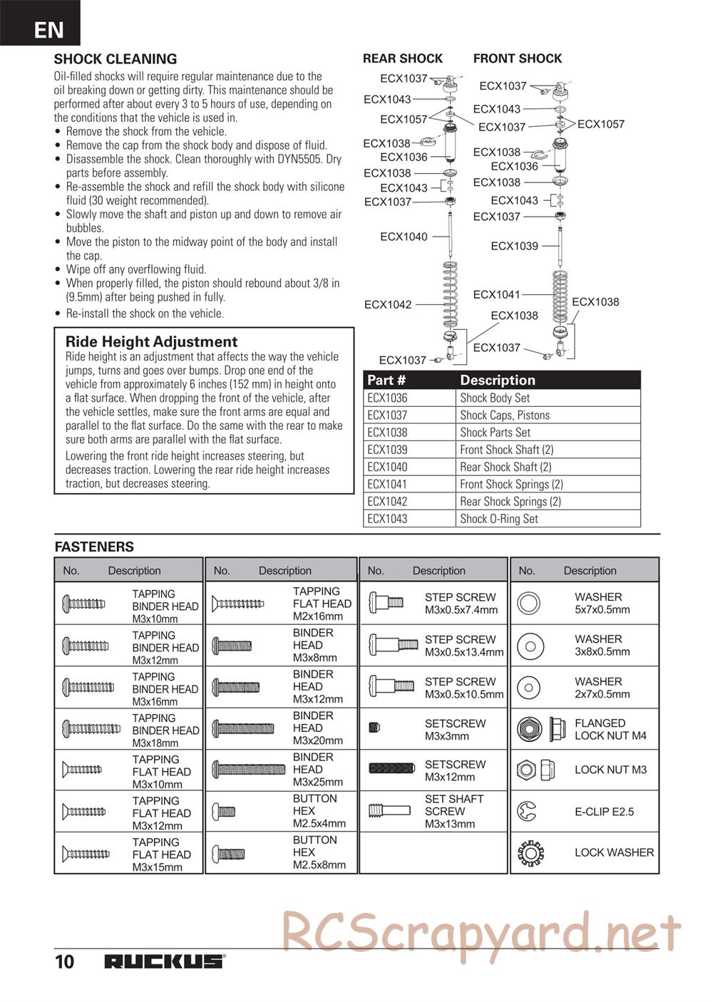 ECX - Ruckus 2WD - Manual - Page 10