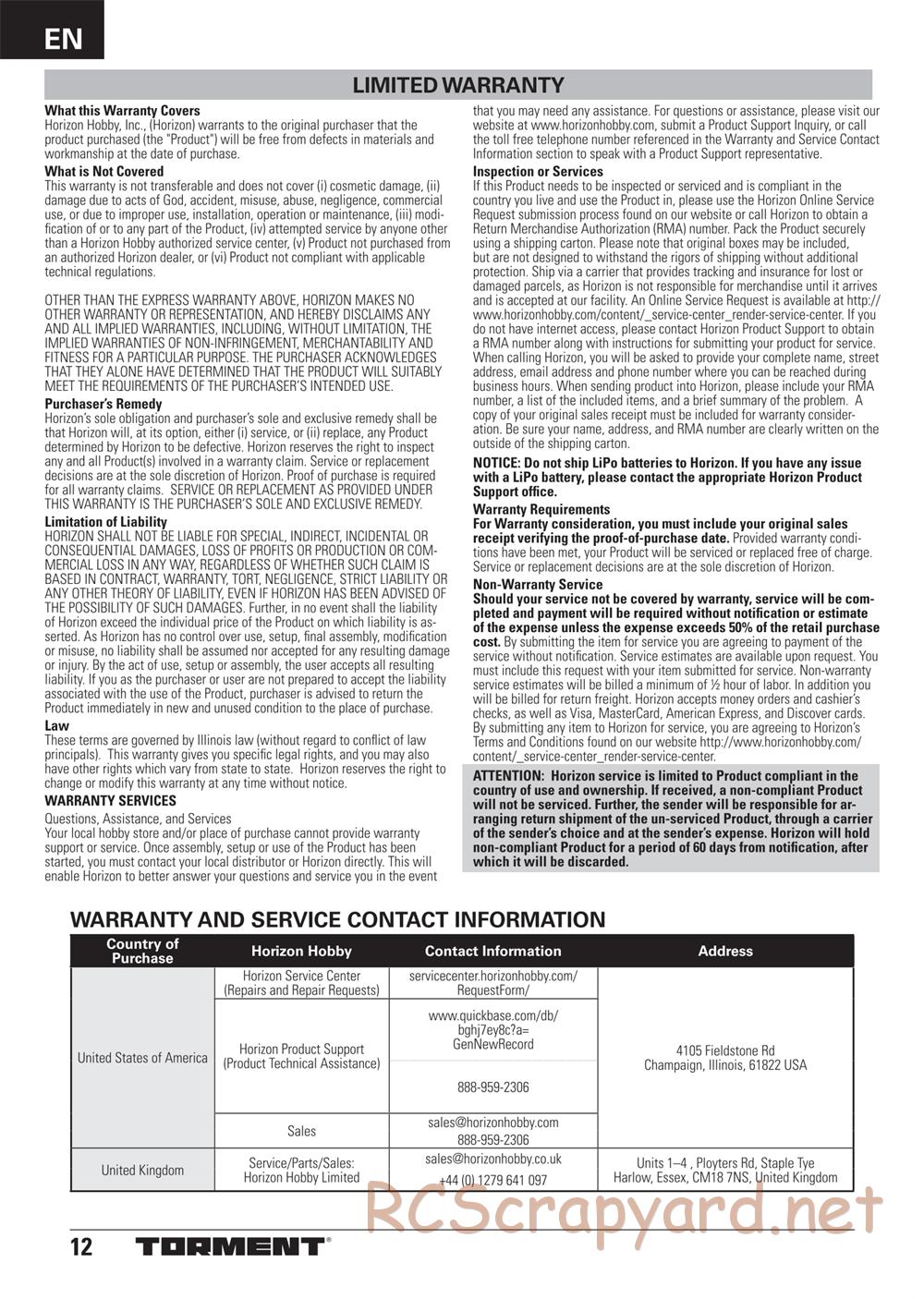ECX - Torment 2WD - Manual - Page 12