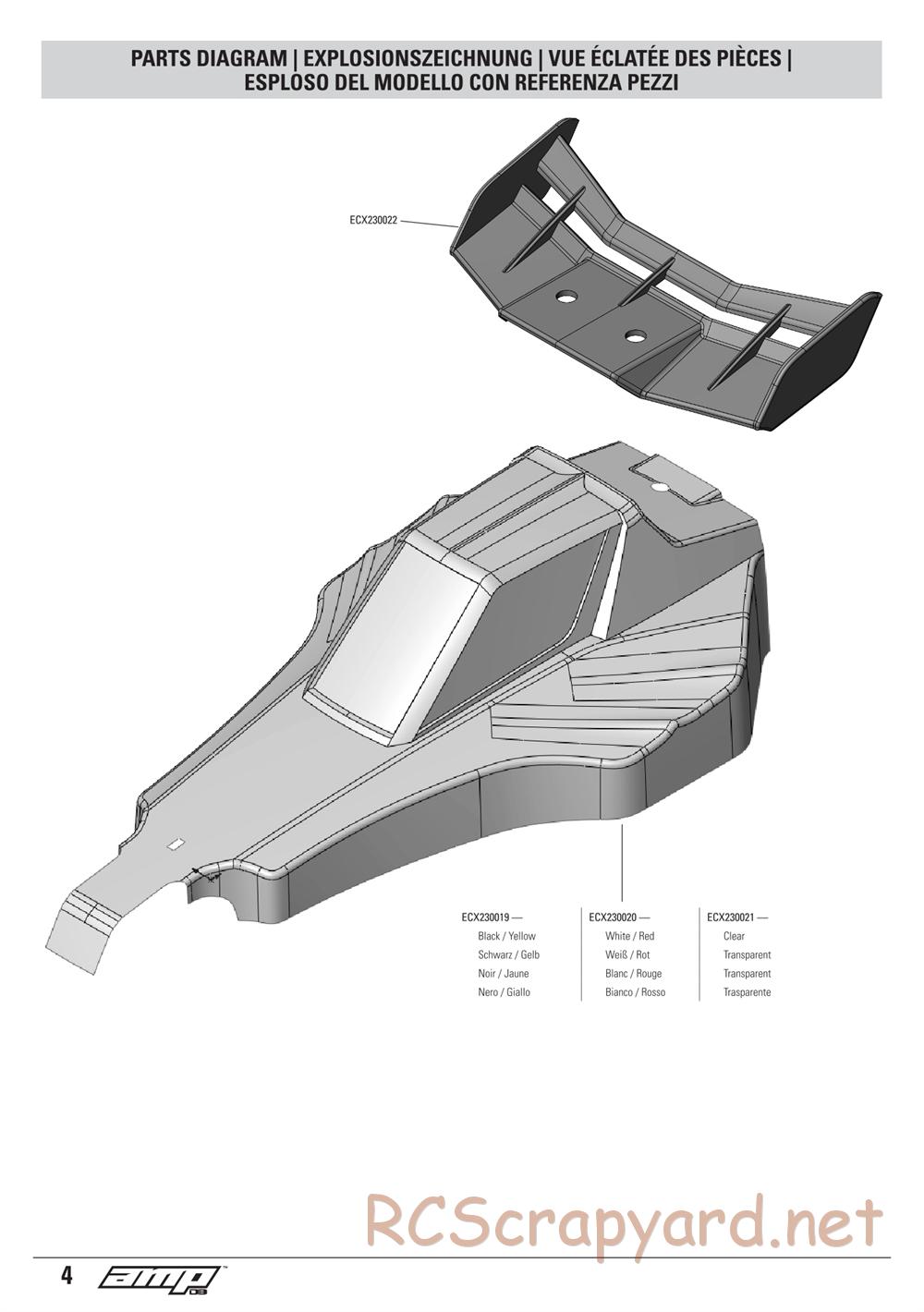 ECX - AMP DB 2WD - Exploded View and Parts List - Page 4
