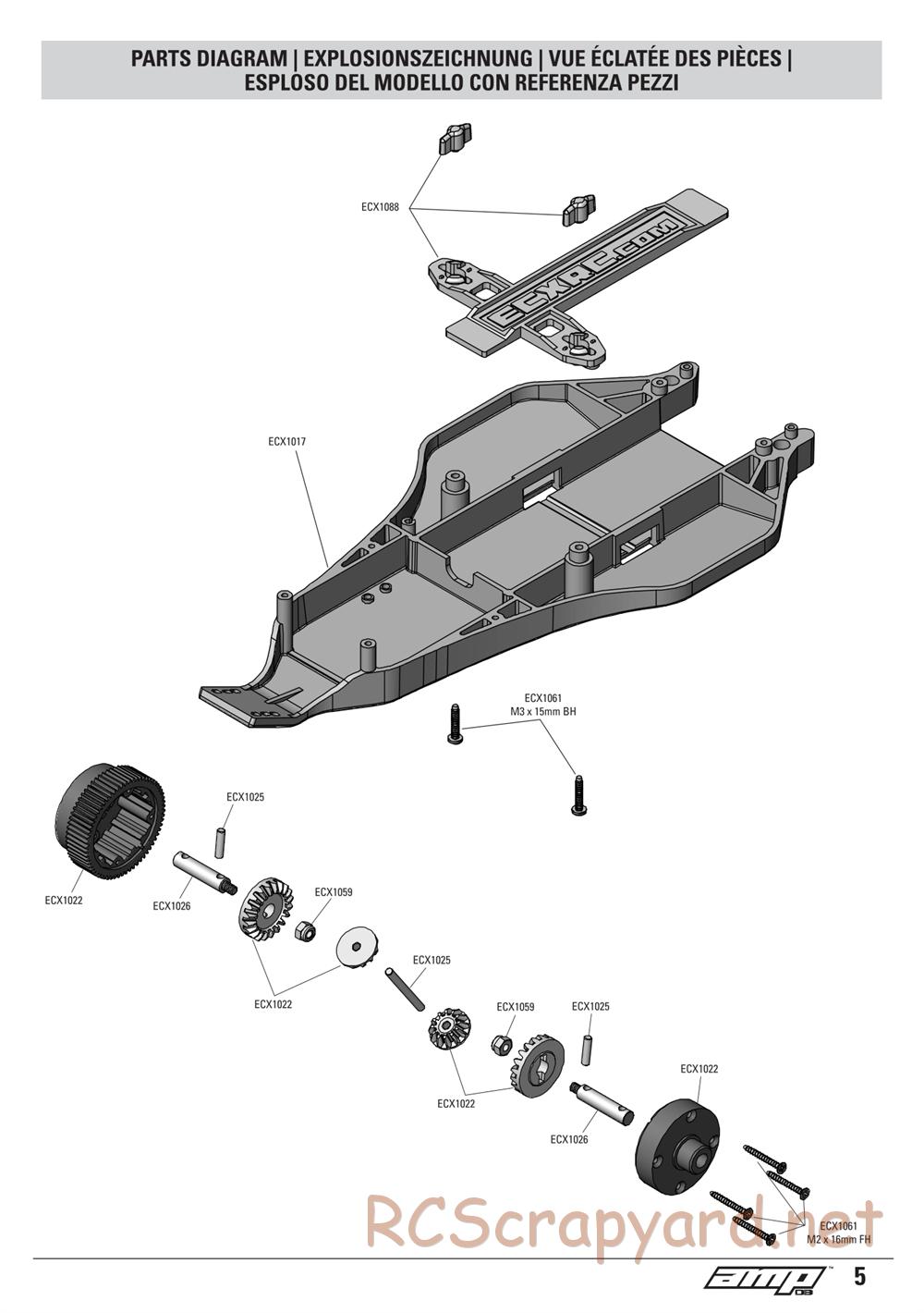 ECX - AMP DB 2WD - Exploded View and Parts List - Page 5