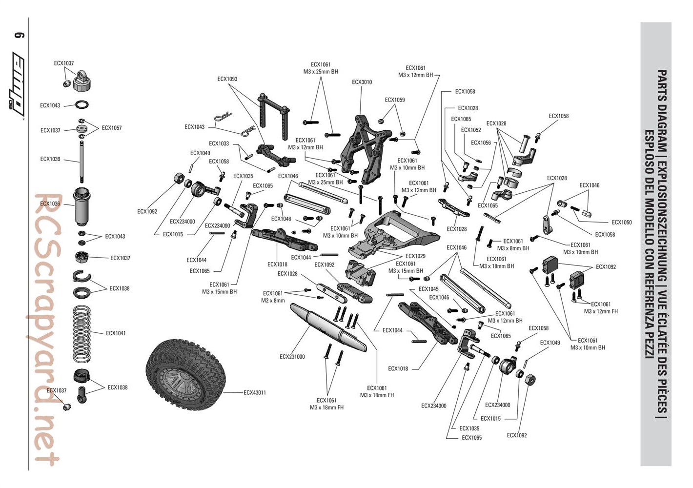 ECX - AMP DB 2WD - Exploded View and Parts List - Page 6