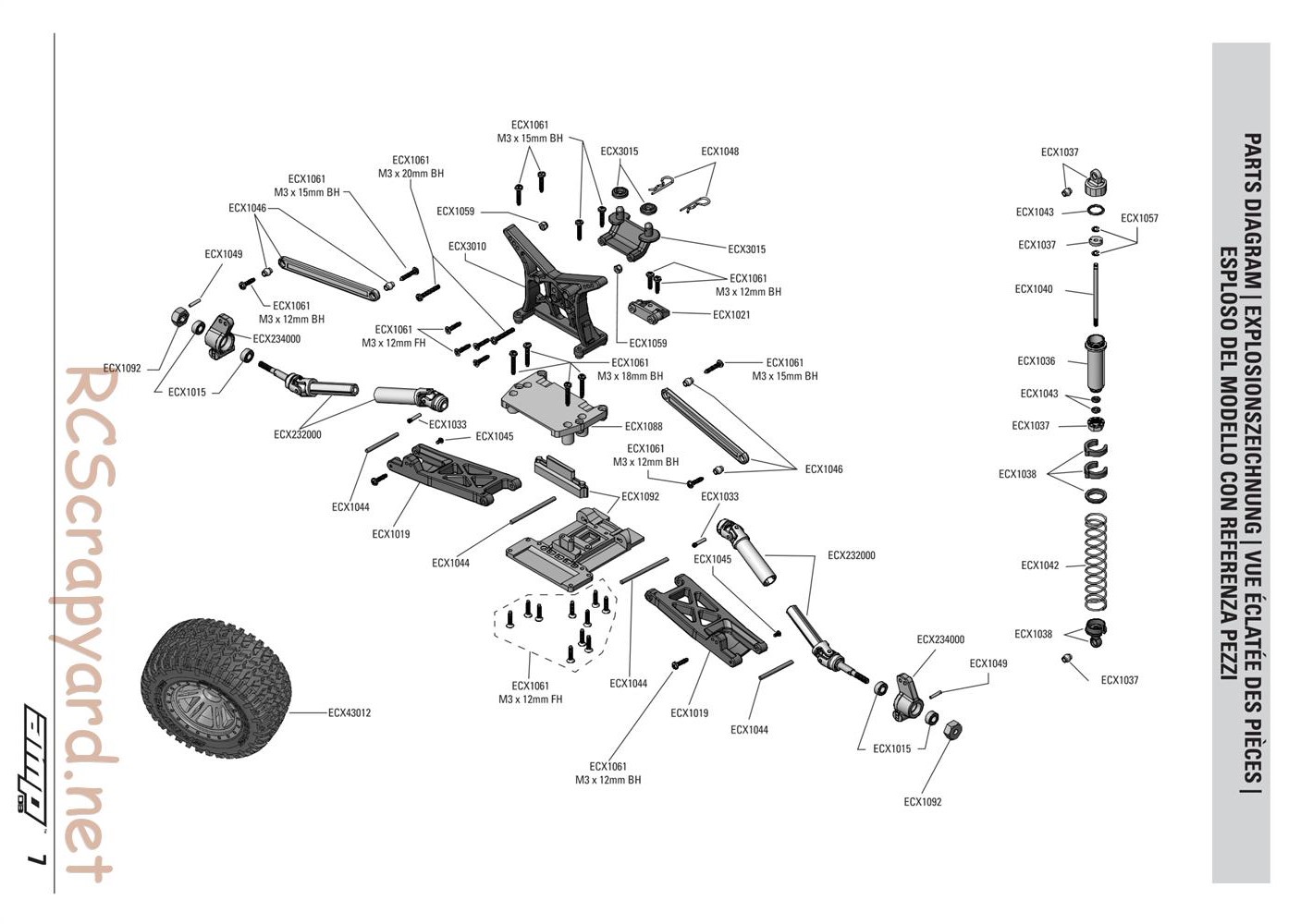 ECX - AMP DB 2WD - Exploded View and Parts List - Page 7