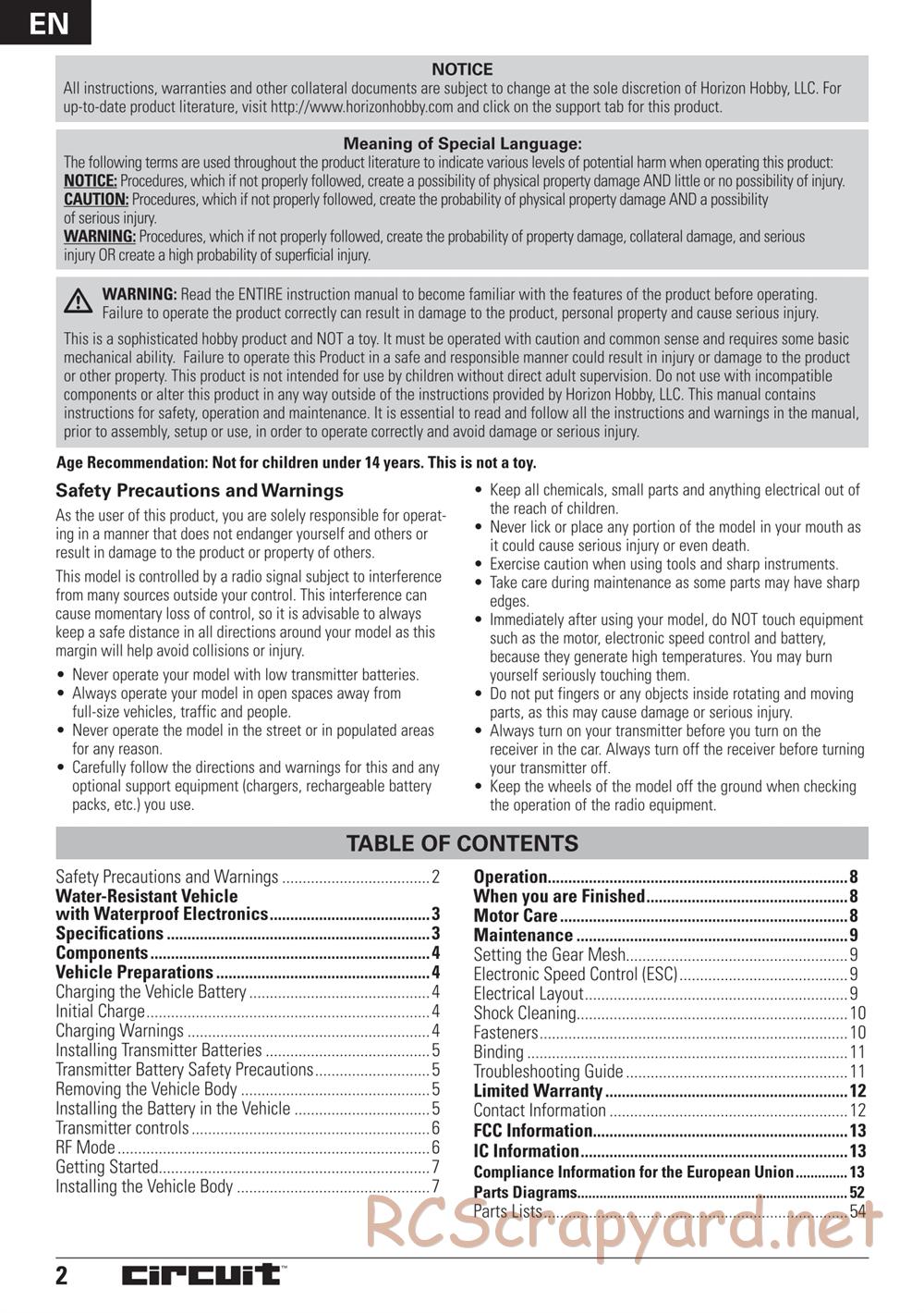 ECX - Circuit 2WD - Manual - Page 2