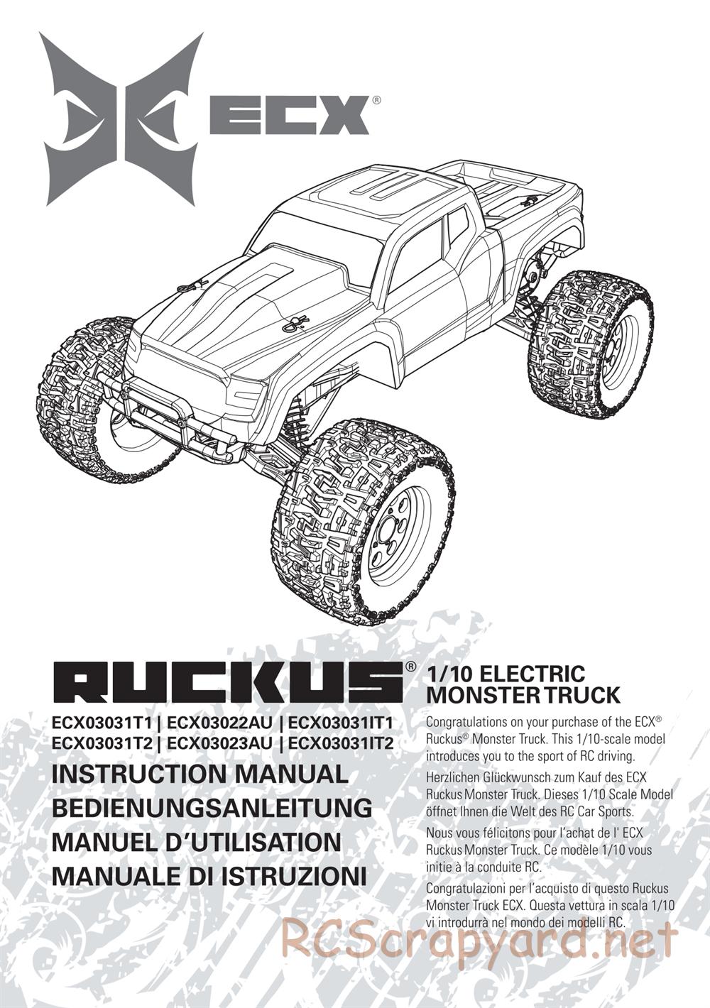 ECX - Ruckus 2WD - Manual - Page 1