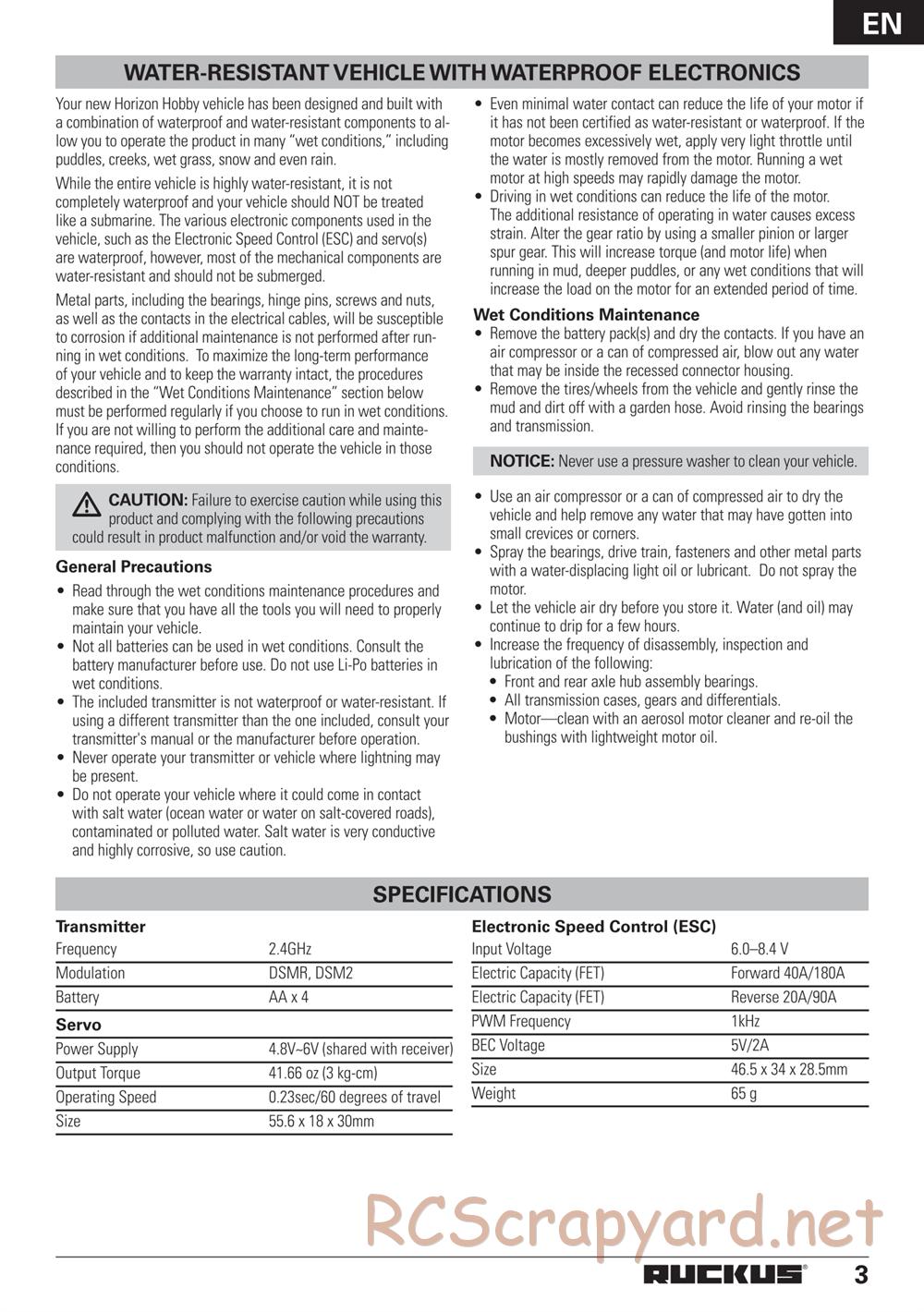 ECX - Ruckus 2WD - Manual - Page 3