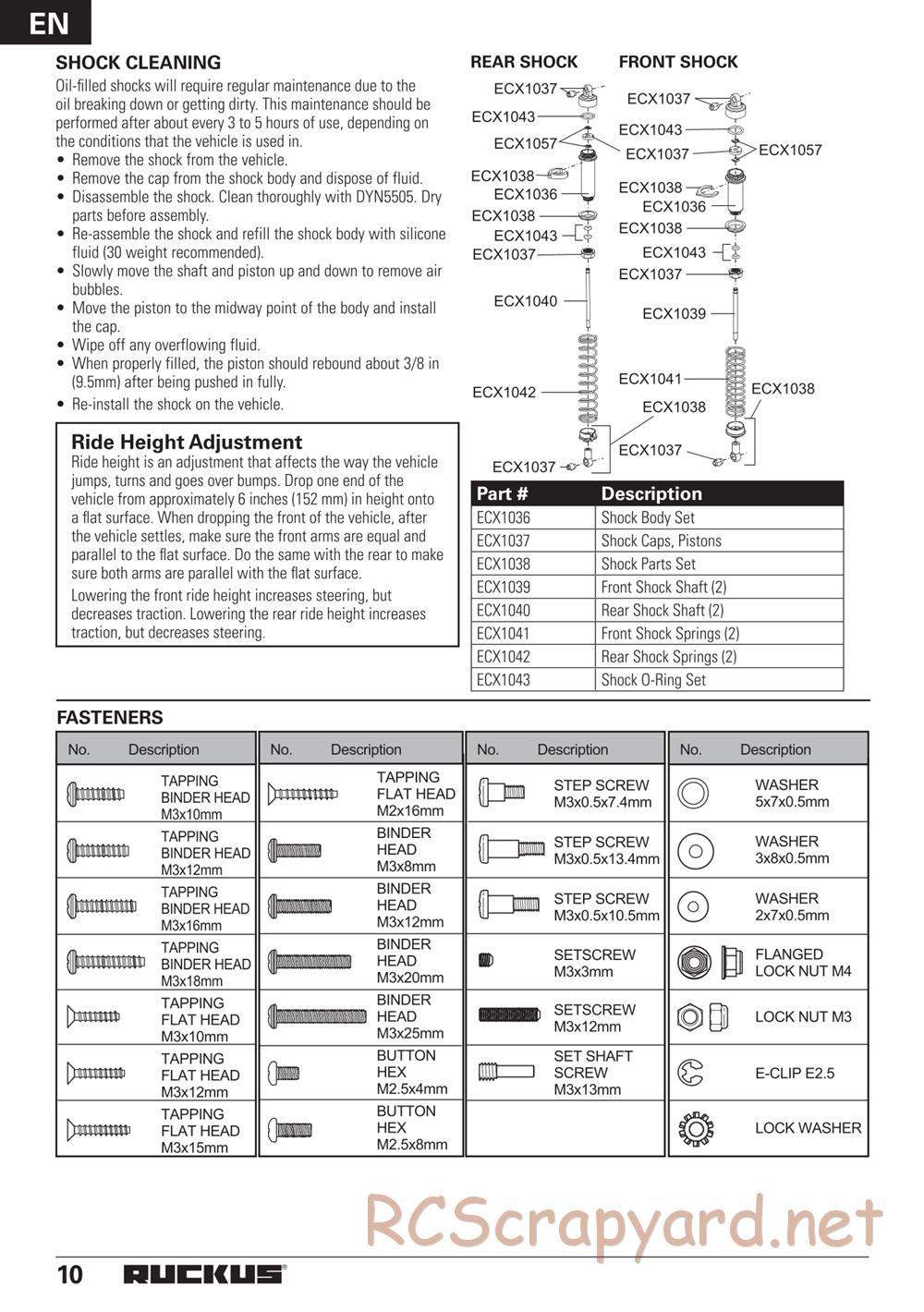 ECX - Ruckus 2WD - Manual - Page 10