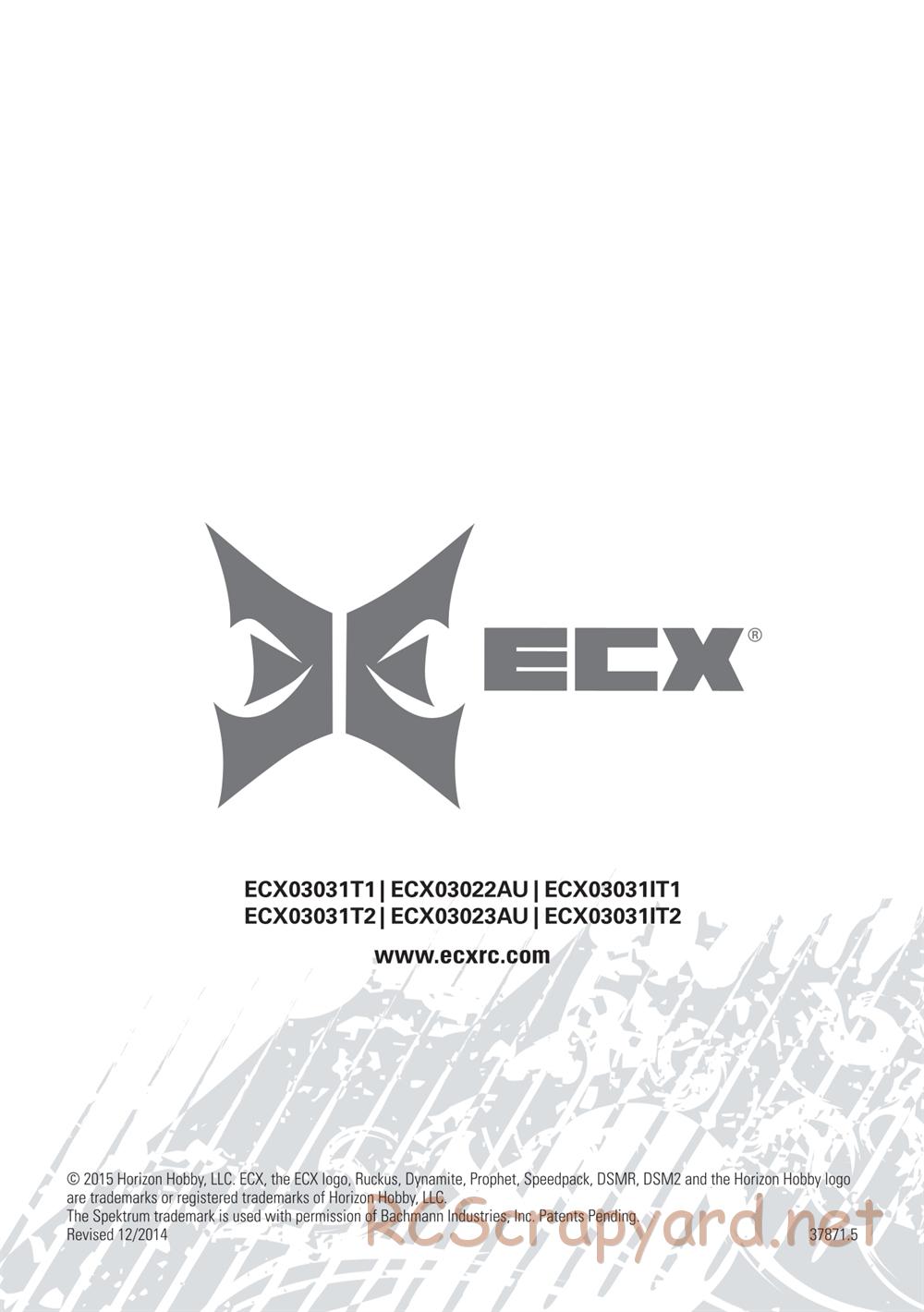 ECX - Ruckus 2WD - Manual - Page 18