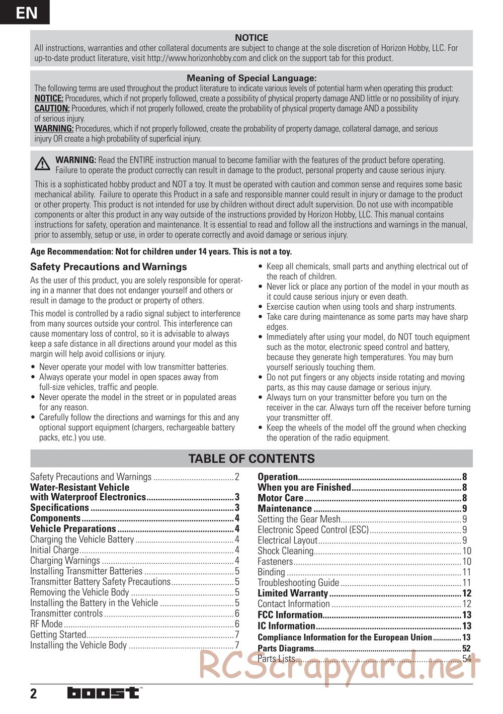 ECX - Boost 2WD - Manual - Page 2