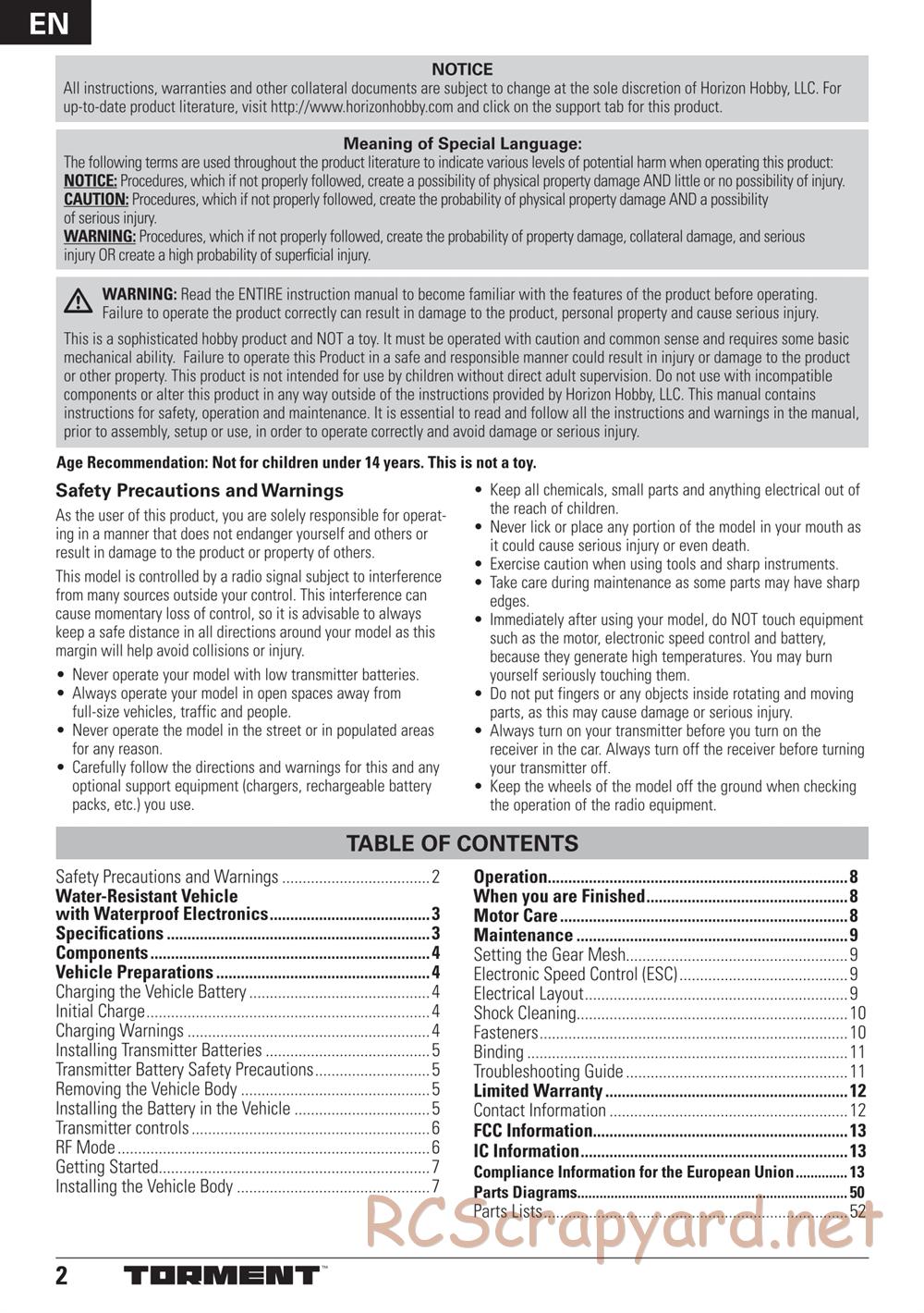 ECX - Torment 2WD - Manual - Page 2
