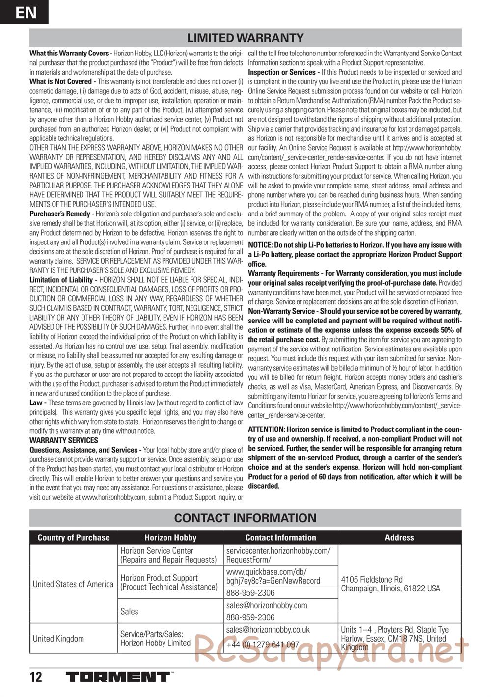 ECX - Torment 2WD - Manual - Page 12