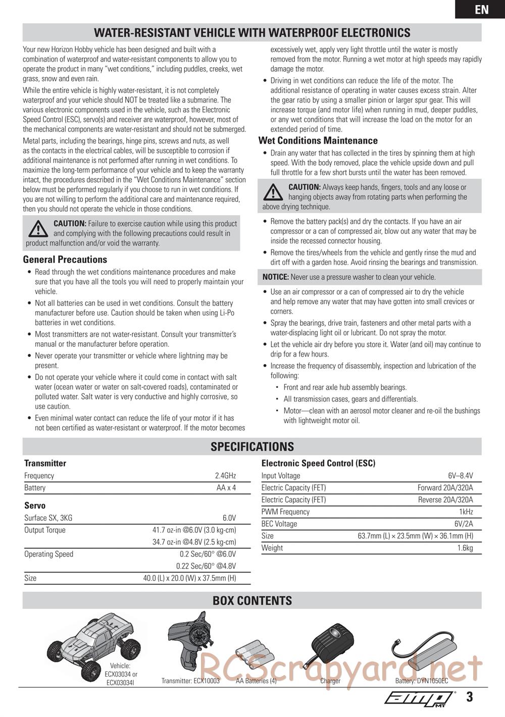 ECX - AMP 2WD Kit - Manual - Page 3