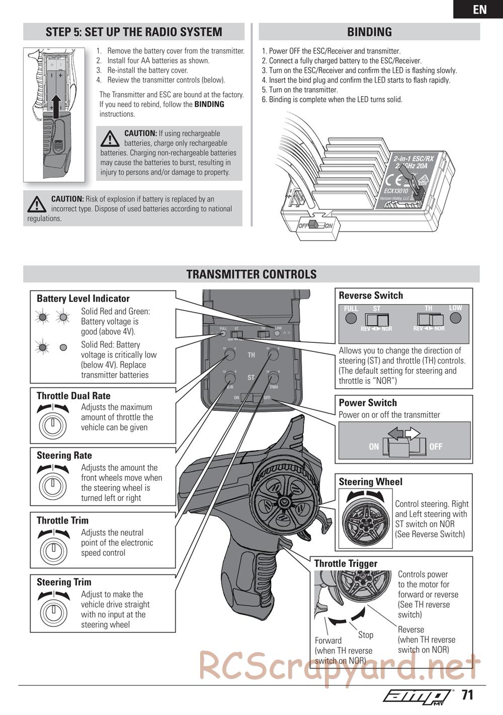 ECX - AMP 2WD Kit - Manual - Page 71